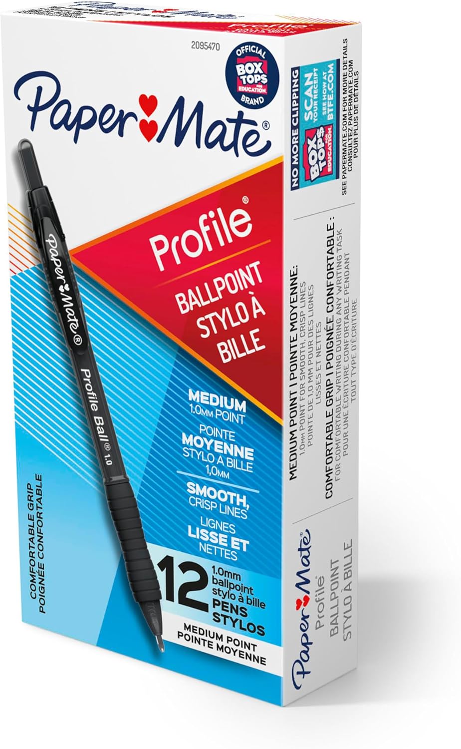 Paper Mate Ballpoint Pen, Profile Retractable Pen, Medium Point (1.0mm), Black, 12 Count Paper Mate Ballpoint Pen, Profile Retractable Pen, Medium Point (1.0mm), Black, 12 Count