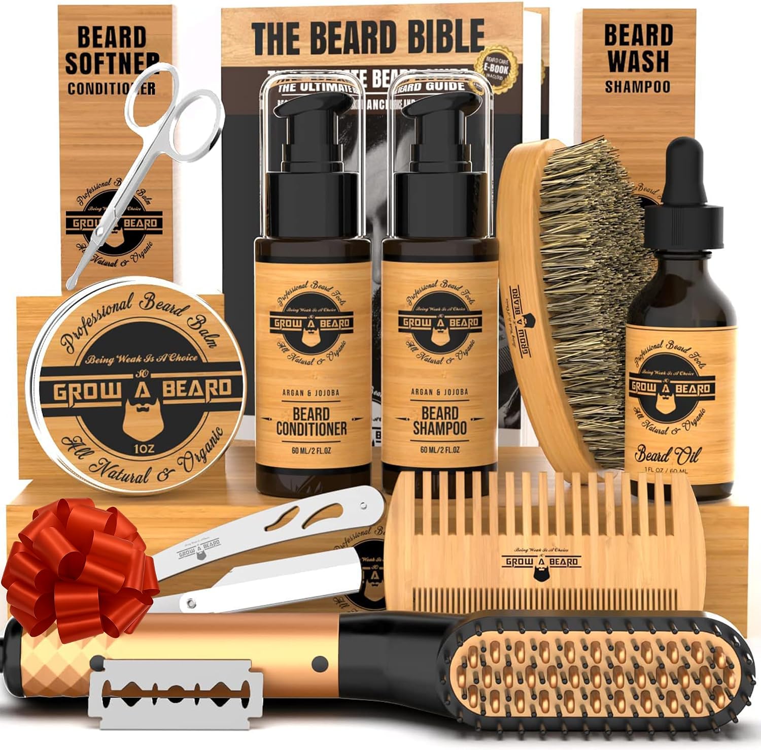 Beard Straightener Grooming Kit for Men, Beard Growth Kit, Wash, Brush & Comb, Unscented Growth Oil, All Natural Sandalwood Balm, Conditioner, Razor & Scissors, Great Gift Idea for Men’s (Bamboo) Beard Straightener Grooming Kit for Men, Beard Growth Kit, Wash, Brush & Comb, Unscented Growth Oil, All Natural Sandalwood Balm, Conditioner, Razor & Scissors, Great Gift Idea for Men’s (Bamboo)