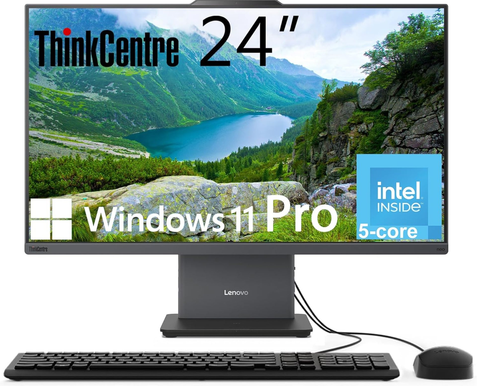 Lenovo ThinkCentre All-in-One Desktop Computer, 24″ FHD IPS Display, 5-core Intel U300 Processor, 16GB DDR5, 256GB SSD, Wi-Fi 6, USB-C, HDMI in&Out, Wired KB&Mouse, Windows 11 Pro Lenovo ThinkCentre All-in-One Desktop Computer, 24″ FHD IPS Display, 5-core Intel U300 Processor, 16GB DDR5, 256GB SSD, Wi-Fi 6, USB-C, HDMI in&Out, Wired KB&Mouse, Windows 11 Pro
