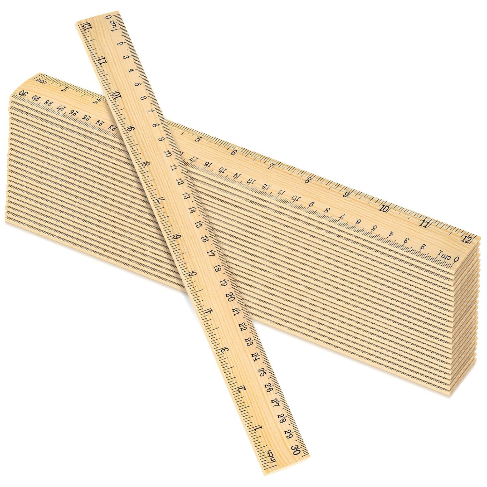 24 Pack Wooden Ruler 12 Inch, Rulers Bulk for Classroom, Wood Ruler with Centimeters and Inches, 2 Scale Measuring Rulers for Kids Students Teacher, Ideal Back to School Office Home Supplies 24 Pack Wooden Ruler 12 Inch, Rulers Bulk for Classroom, Wood Ruler with Centimeters and Inches, 2 Scale Measuring Rulers for Kids Students Teacher, Ideal Back to School Office Home Supplies