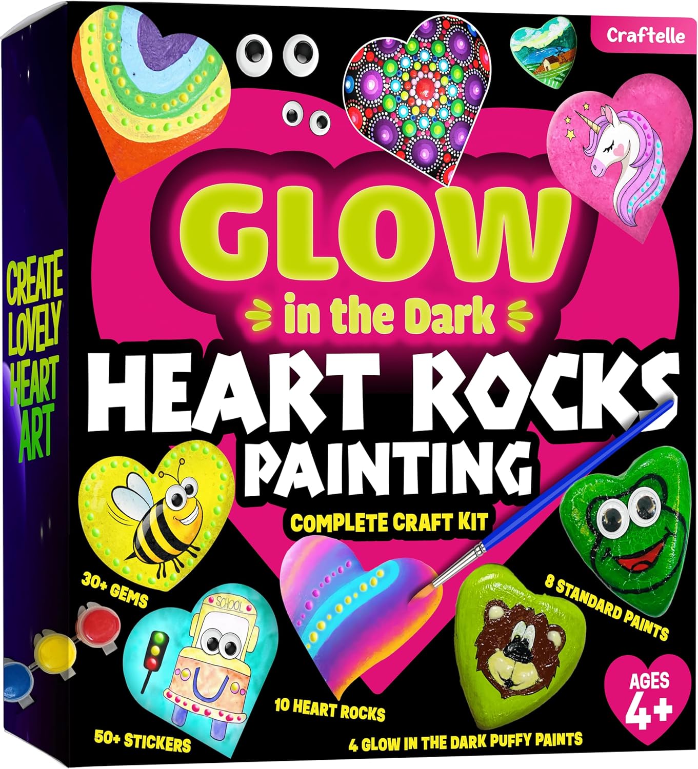 Hearts Rock Painting Kit for Kids – Glow in The Dark – Arts and Crafts for Girls Ages 4-12 – Easter Gifts for Girls Art Toys Kids Craft Kits – Birthday Gifts for 5 6 7 8 9 10 11 12 Year Old Girl Hearts Rock Painting Kit for Kids – Glow in The Dark – Arts and Crafts for Girls Ages 4-12 – Easter Gifts for Girls Art Toys Kids Craft Kits – Birthday Gifts for 5 6 7 8 9 10 11 12 Year Old Girl