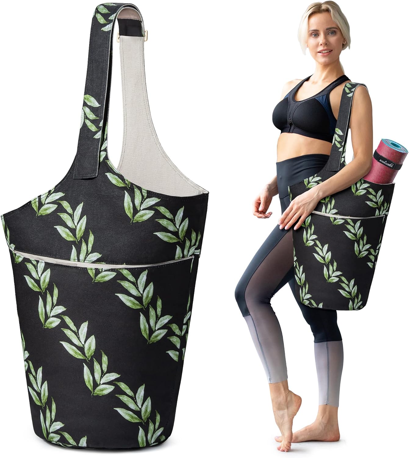Yoga Mat Bag – Fits Most Size Mats – Holds More Yoga Accessories – Extra-Large, Multi-Functional Tote With Pockets – Wide, Adjustable Shoulder Strap Yoga Mat Bag – Fits Most Size Mats – Holds More Yoga Accessories – Extra-Large, Multi-Functional Tote With Pockets – Wide, Adjustable Shoulder Strap