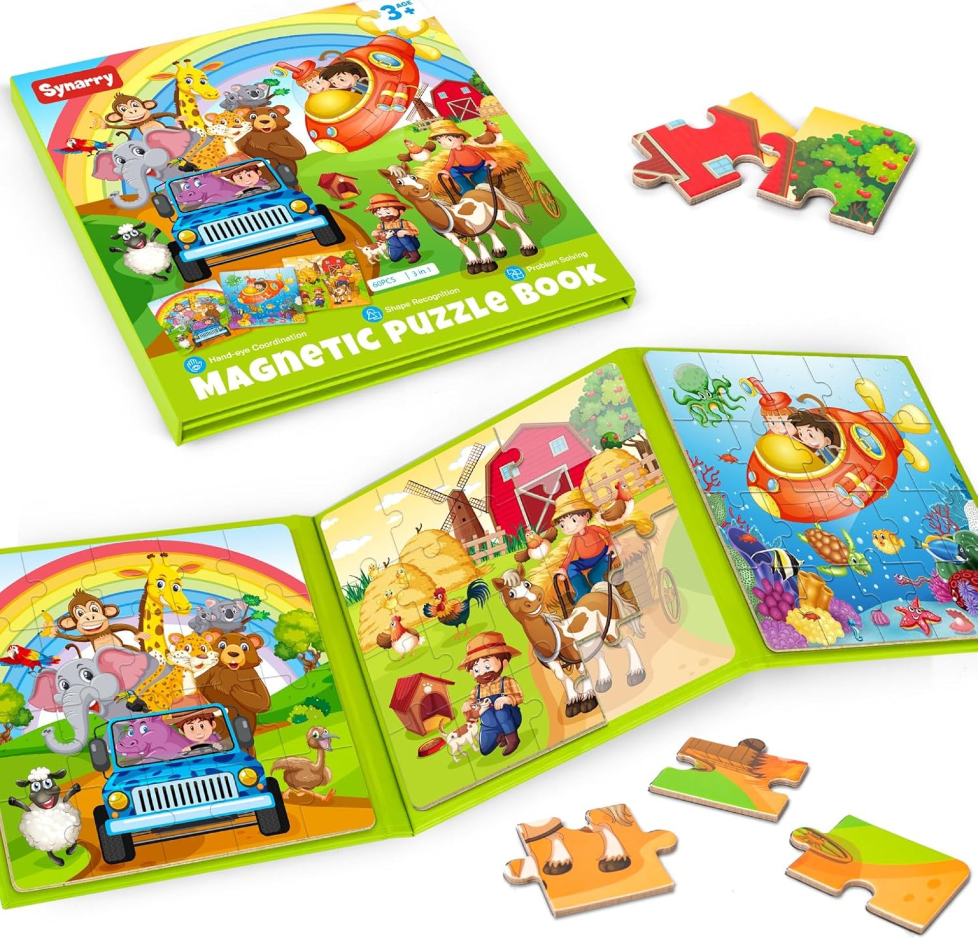SYNARRY Magnetic Puzzles for Kids Ages 3-5, 20 Pieces Toddler Animal Puzzles, Children Travel Activity Toys Games for 3 4 5 6 Years Old Kids Boys Girls in Car Airplane, Learning Magnet for Road Trip SYNARRY Magnetic Puzzles for Kids Ages 3-5, 20 Pieces Toddler Animal Puzzles, Children Travel Activity Toys Games for 3 4 5 6 Years Old Kids Boys Girls in Car Airplane, Learning Magnet for Road Trip