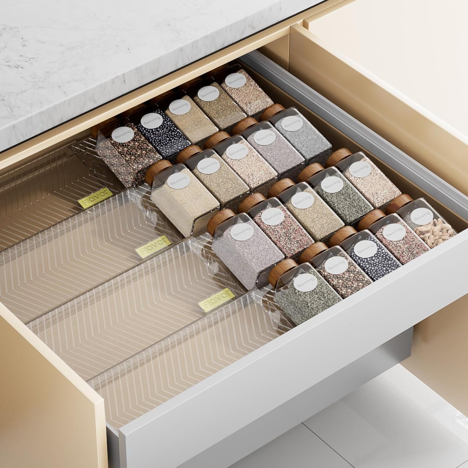 Spice Drawer Organizer, 8 Pack Clear Seasoning Organizer Rack, Kitchen Spice Rack Organizers for Drawer/Countertop (Jars Not Included, Expandable From 11″ to 22″ Wide) Spice Drawer Organizer, 8 Pack Clear Seasoning Organizer Rack, Kitchen Spice Rack Organizers for Drawer/Countertop (Jars Not Included, Expandable From 11″ to 22″ Wide)