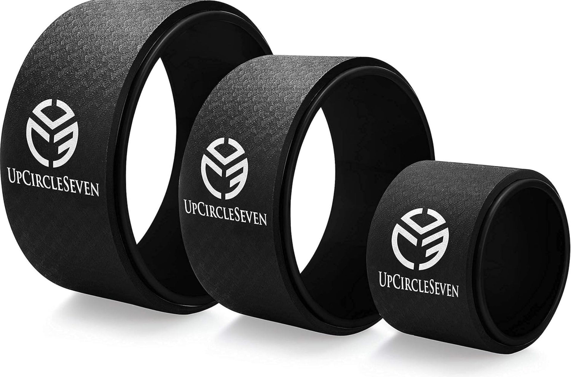 UpCircleSeven Yoga Wheel Set – Strongest & Most Comfortable Yoga Prop Wheel, 3 Pack for Back Pain and Stretching (12, 10, 6 inch) UpCircleSeven Yoga Wheel Set – Strongest & Most Comfortable Yoga Prop Wheel, 3 Pack for Back Pain and Stretching (12, 10, 6 inch)