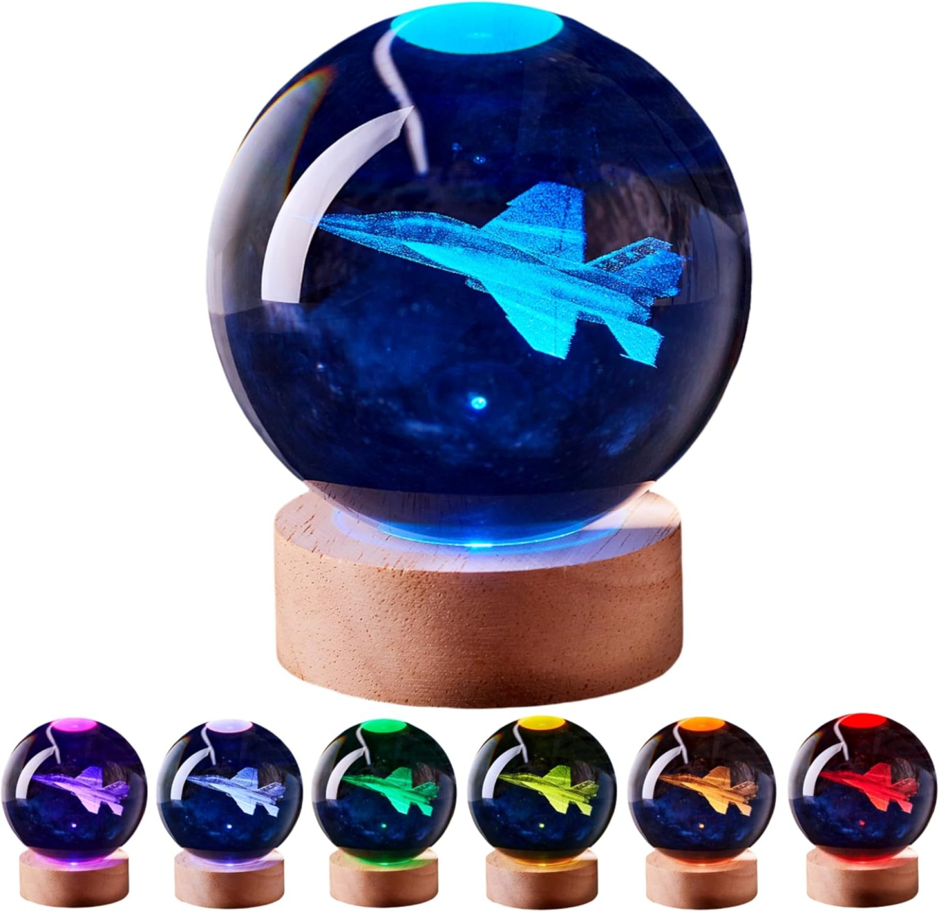 3D Airplane Crystal Ball Lamp with Remote Control, Aircraft Night Light Lamp with Wooden Base 16 Colors Change, Plane Figurine Toy Gift for Girls Boys Kids Women Wife Girlfriend Mom Couple (airplane) 3D Airplane Crystal Ball Lamp with Remote Control, Aircraft Night Light Lamp with Wooden Base 16 Colors Change, Plane Figurine Toy Gift for Girls Boys Kids Women Wife Girlfriend Mom Couple (airplane)