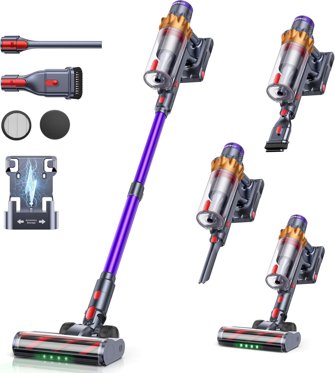 Cordless Vacuum Cleaner, 550W/45KPA/60Mins(ECO Mode) Vacuum Cleaners for Home, Self-Standing Stick Vacuum with Wall Mount Charging and Auto Mode, Handheld Vacuum for Pet Hair/Carpet/Floor Cordless Vacuum Cleaner, 550W/45KPA/60Mins(ECO Mode) Vacuum Cleaners for Home, Self-Standing Stick Vacuum with Wall Mount Charging and Auto Mode, Handheld Vacuum for Pet Hair/Carpet/Floor