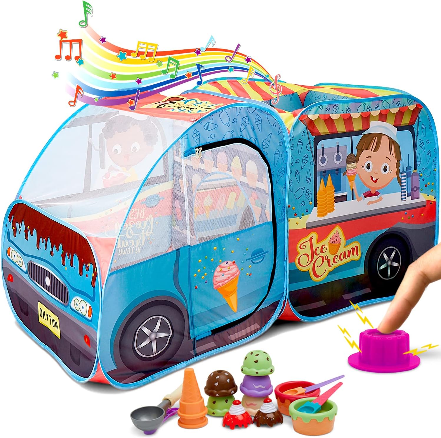 Kiddzery Ice Cream Truck Play Tent for Kids – Pretend Play Toy Food Set – Pop Up Icecream Playhouse Toys with Music Button – Birthday Gift for Girls & Boys – Indoor & Outdoor Tents for Toddlers & Baby Kiddzery Ice Cream Truck Play Tent for Kids – Pretend Play Toy Food Set – Pop Up Icecream Playhouse Toys with Music Button – Birthday Gift for Girls & Boys – Indoor & Outdoor Tents for Toddlers & Baby