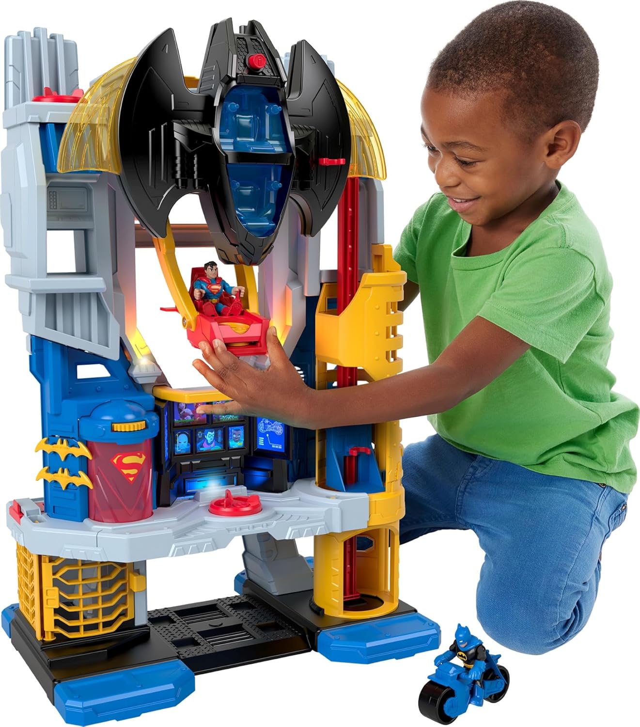 Fisher-Price Imaginext DC Super Friends, Batman Toy, Ultimate Headquarters Playset 2-Ft Tall, Lights Sounds & 10 Pieces for Kids Ages 3+ Years Fisher-Price Imaginext DC Super Friends, Batman Toy, Ultimate Headquarters Playset 2-Ft Tall, Lights Sounds & 10 Pieces for Kids Ages 3+ Years