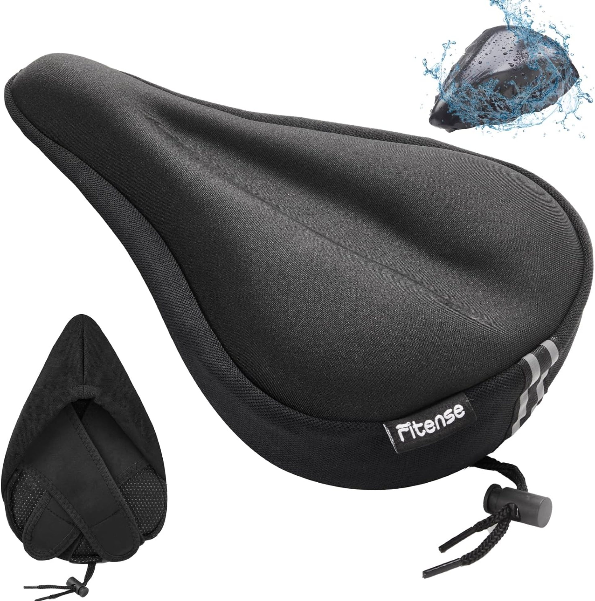 Bike Seat Cushion, Gel Padded Bike Seat Cover for Men Women, Extra Soft Exercise Bicycle Cushion Fit for Peloton, Spin Stationary Exercise, Cycling Bike with Adjustable Vel-co Secure Bike Seat Cushion, Gel Padded Bike Seat Cover for Men Women, Extra Soft Exercise Bicycle Cushion Fit for Peloton, Spin Stationary Exercise, Cycling Bike with Adjustable Vel-co Secure