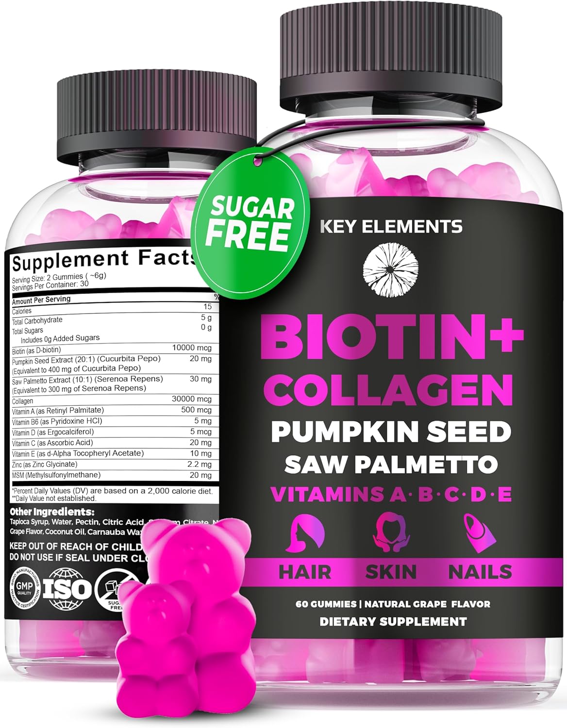 Hair Skin and Nails 10000mcg Gummies & Collagen Gummies – Biotin Vitamins Gummies for Hair Growth Pumpkin Seed Oil, Saw Palmetto Extract & Vitamins A B6 C D E – Biotin and Collagen Supplements Hair Skin and Nails 10000mcg Gummies & Collagen Gummies – Biotin Vitamins Gummies for Hair Growth Pumpkin Seed Oil, Saw Palmetto Extract & Vitamins A B6 C D E – Biotin and Collagen Supplements