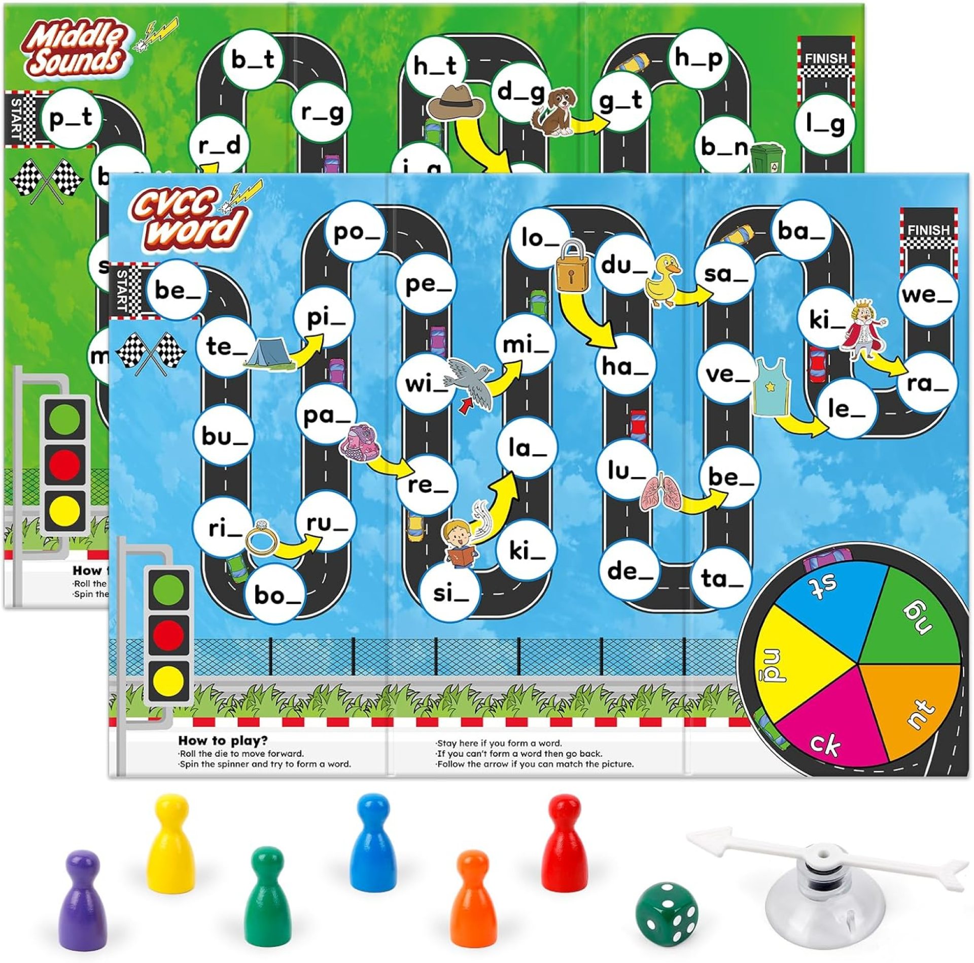 Phonics Board Games for Kids,Educational Learning CVC and CVCC Board Games for Boys and Girls,Reading and Spelling Word Games Ages 4 5 6,Classroom Travel Indoor Outdoor Family Games Phonics Board Games for Kids,Educational Learning CVC and CVCC Board Games for Boys and Girls,Reading and Spelling Word Games Ages 4 5 6,Classroom Travel Indoor Outdoor Family Games