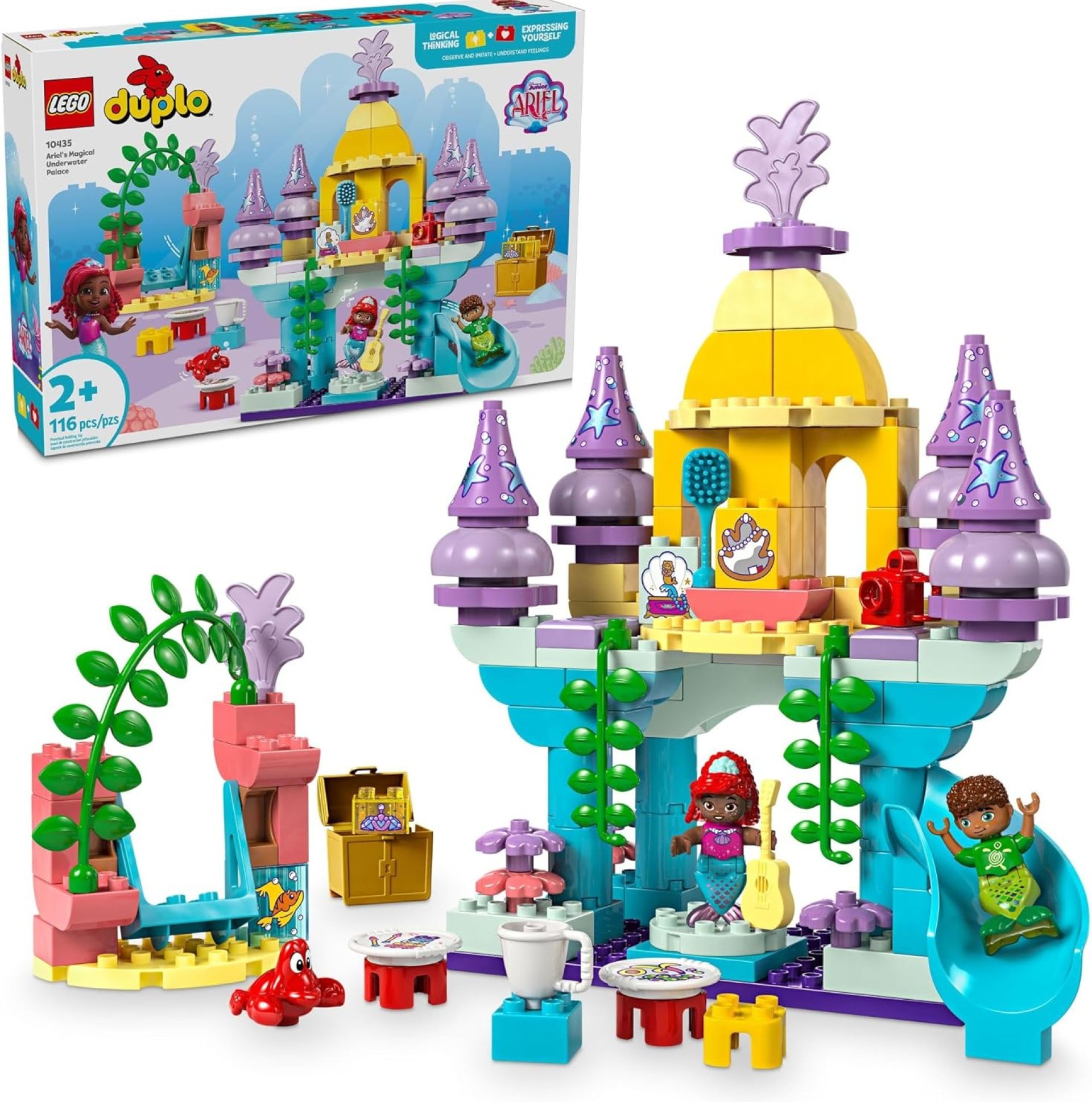 LEGO DUPLO Disney Ariel’s Magical Underwater Palace Building Toy Set – The Little Mermaid Toy for Girls & Boys, Ages 2+ – Toddler Preschool Sensory Toy with Disney Princess Minifigure – 10435 LEGO DUPLO Disney Ariel’s Magical Underwater Palace Building Toy Set – The Little Mermaid Toy for Girls & Boys, Ages 2+ – Toddler Preschool Sensory Toy with Disney Princess Minifigure – 10435