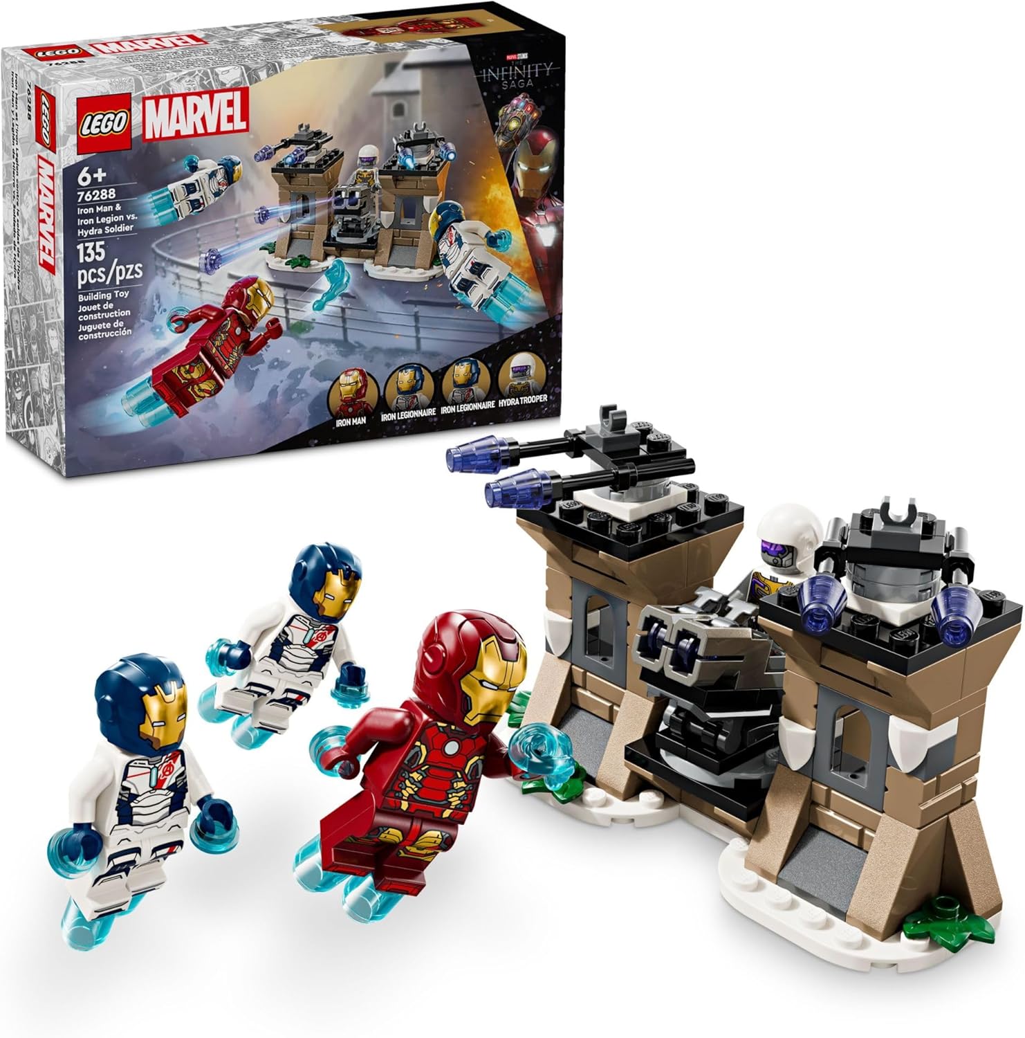 LEGO Marvel Iron Man & Iron Legion vs. Hydra Soldier Building Set, Avengers Toy for Creative Kids & Super Hero Fans, Marvel Gift for Boys & Girls Ages 6 and Up, Iron Man Toy with 4 Minifigures, 76288 LEGO Marvel Iron Man & Iron Legion vs. Hydra Soldier Building Set, Avengers Toy for Creative Kids & Super Hero Fans, Marvel Gift for Boys & Girls Ages 6 and Up, Iron Man Toy with 4 Minifigures, 76288