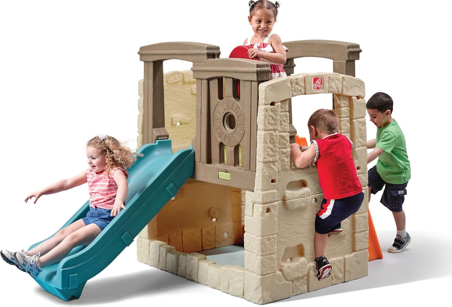 Step2 Woodland Climber II Kids Playset, Ages 2 –6 Years Old, Toddler Slide and Climbing Wall, Outdoor Playground for Backyard, Sturdy Plastic Frame, Easy Set Up Step2 Woodland Climber II Kids Playset, Ages 2 –6 Years Old, Toddler Slide and Climbing Wall, Outdoor Playground for Backyard, Sturdy Plastic Frame, Easy Set Up