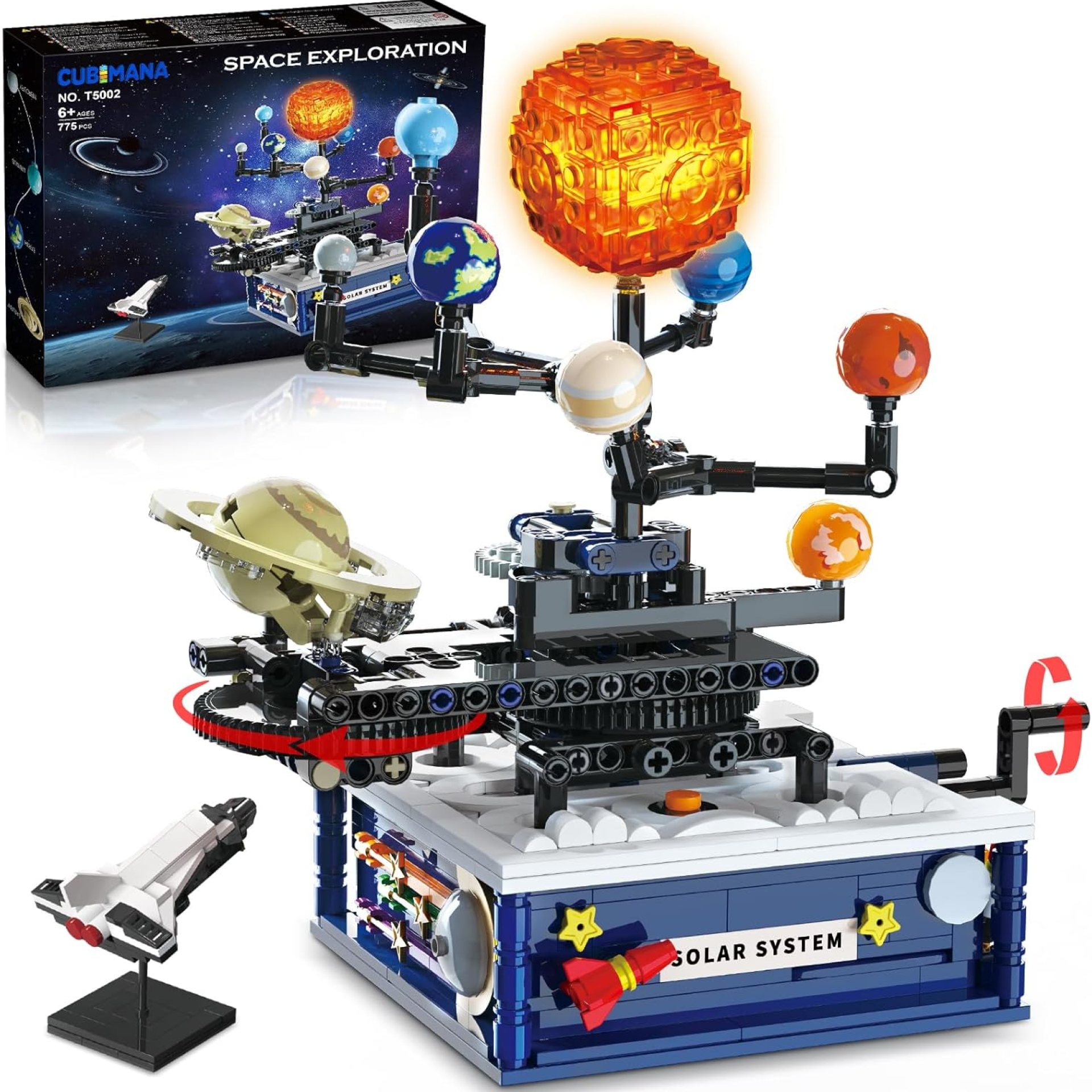 Solar System Building Sets with Light – Rotatable Space Exploration Building Toys with 9 Planets & Rocket Sets Science Astronomy Educational Gifts for Boys Girls Age 6+ Years Old Kids(775 PCS) Solar System Building Sets with Light – Rotatable Space Exploration Building Toys with 9 Planets & Rocket Sets Science Astronomy Educational Gifts for Boys Girls Age 6+ Years Old Kids(775 PCS)