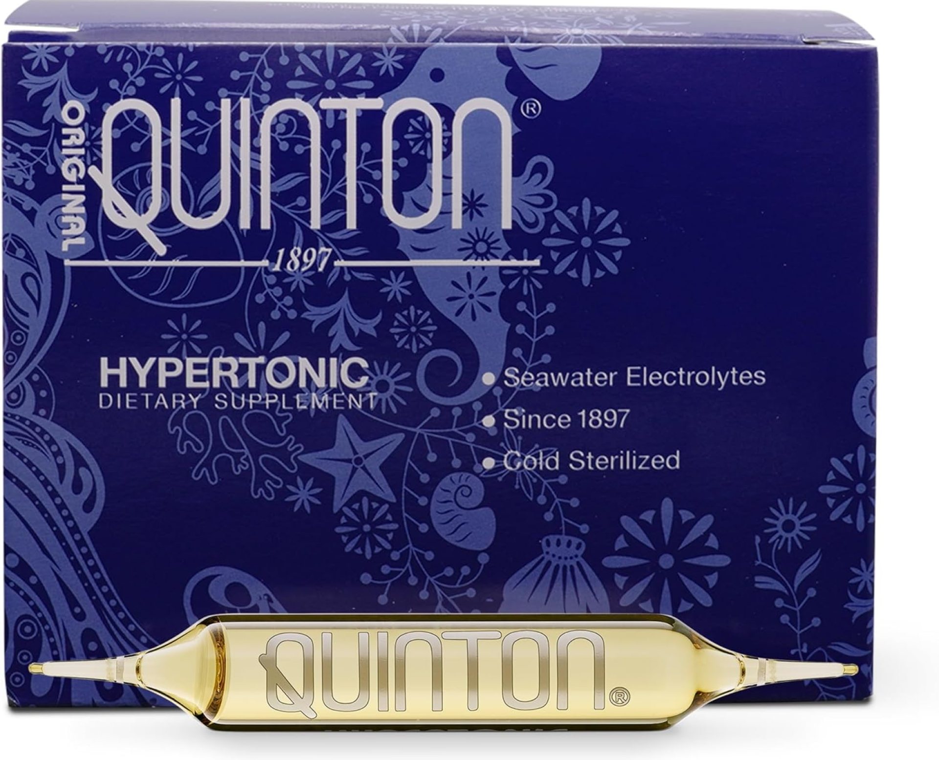 Quicksilver Scientific Original Quinton Hypertonic Solution – Sea Water Hydration – Liquid Minerals with Electrolytes for Muscle Recovery, Stamina+Mineral Replenishment (30 Single Serving Glass Vials) Quicksilver Scientific Original Quinton Hypertonic Solution – Sea Water Hydration – Liquid Minerals with Electrolytes for Muscle Recovery, Stamina+Mineral Replenishment (30 Single Serving Glass Vials)