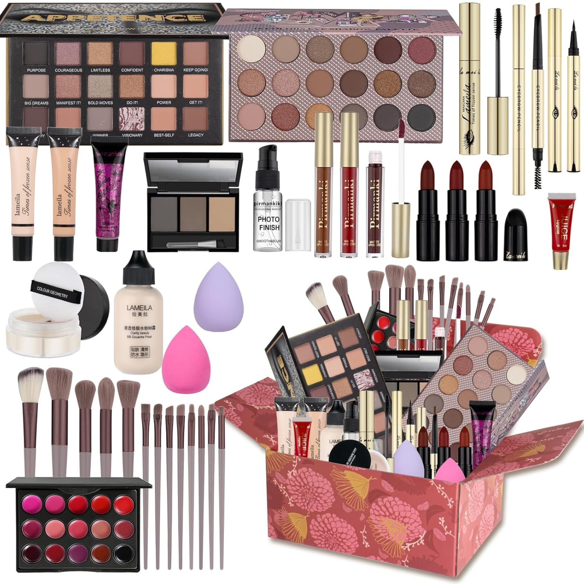 All-in-One Makeup Kit for Women & Girls – Travel & Professional Makeup Set Includes Eyeshadow, Lipstick, Brow Pencil, Eyeliner & Brush Set All-in-One Makeup Kit for Women & Girls – Travel & Professional Makeup Set Includes Eyeshadow, Lipstick, Brow Pencil, Eyeliner & Brush Set