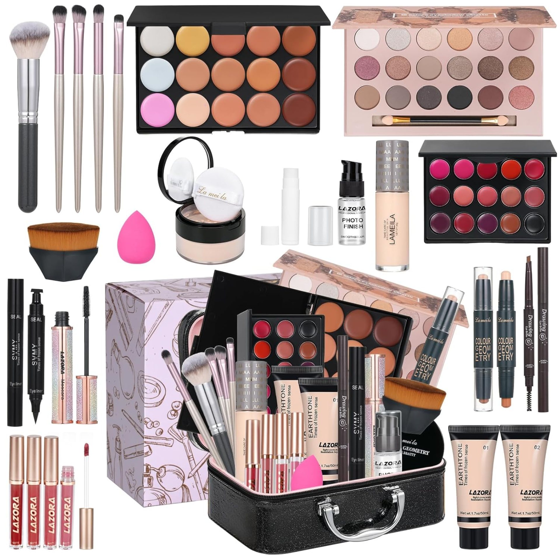 LAZORA All in One Makeup Kit Makeup Kit for Women Full Kit Makeup Set Multipurpose Bundle Holiday Gift Box Essential Starter Bundle Include Full Makeup Kit for Women (Box3) LAZORA All in One Makeup Kit Makeup Kit for Women Full Kit Makeup Set Multipurpose Bundle Holiday Gift Box Essential Starter Bundle Include Full Makeup Kit for Women (Box3)