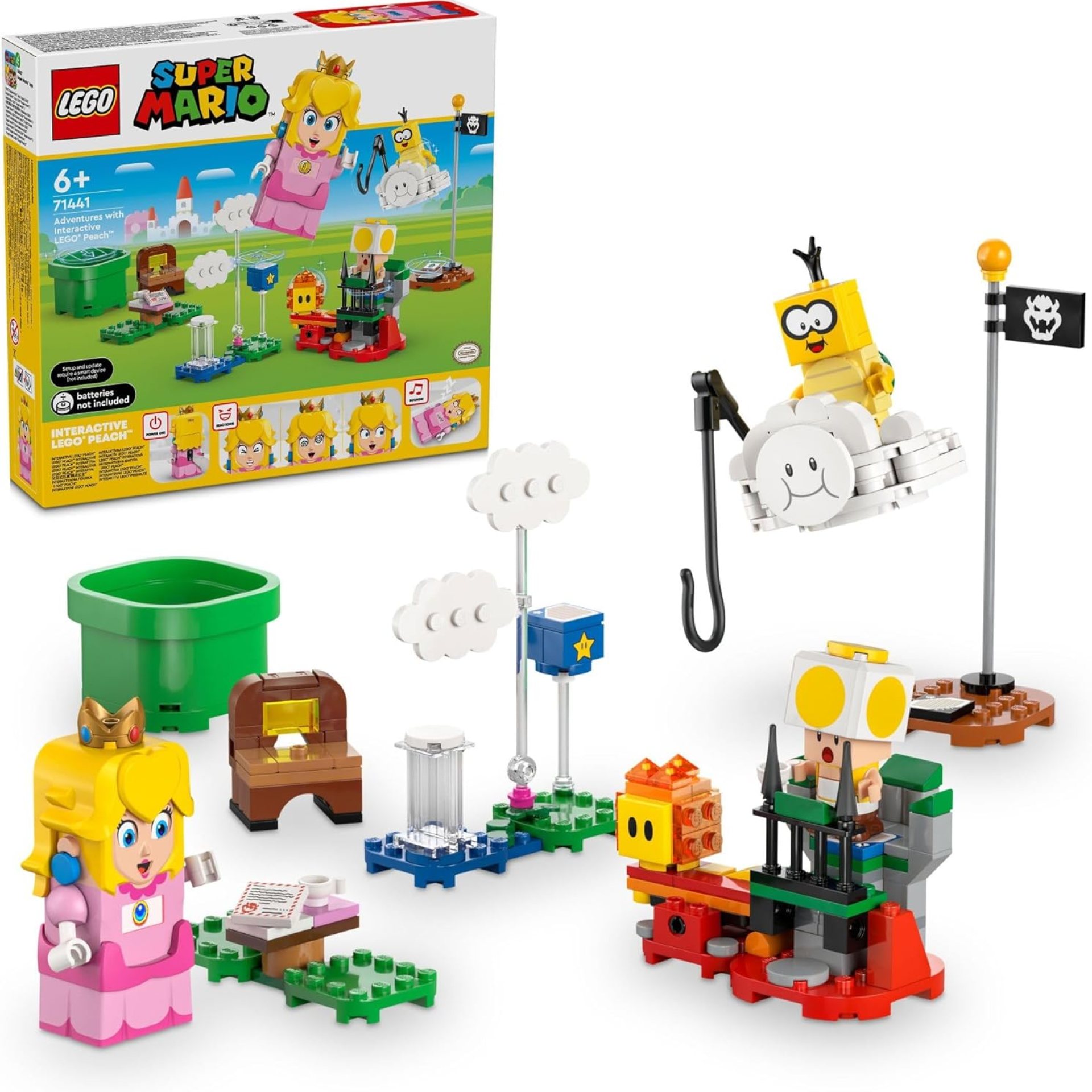LEGO Super Mario Adventures with Interactive Peach Princess Toy, Super Mario Playset for Kids, Yellow Toad Figure, Nintendo Toy Gift for Girls, Boys and Any Gamers Ages 6 and Up, 71441 LEGO Super Mario Adventures with Interactive Peach Princess Toy, Super Mario Playset for Kids, Yellow Toad Figure, Nintendo Toy Gift for Girls, Boys and Any Gamers Ages 6 and Up, 71441