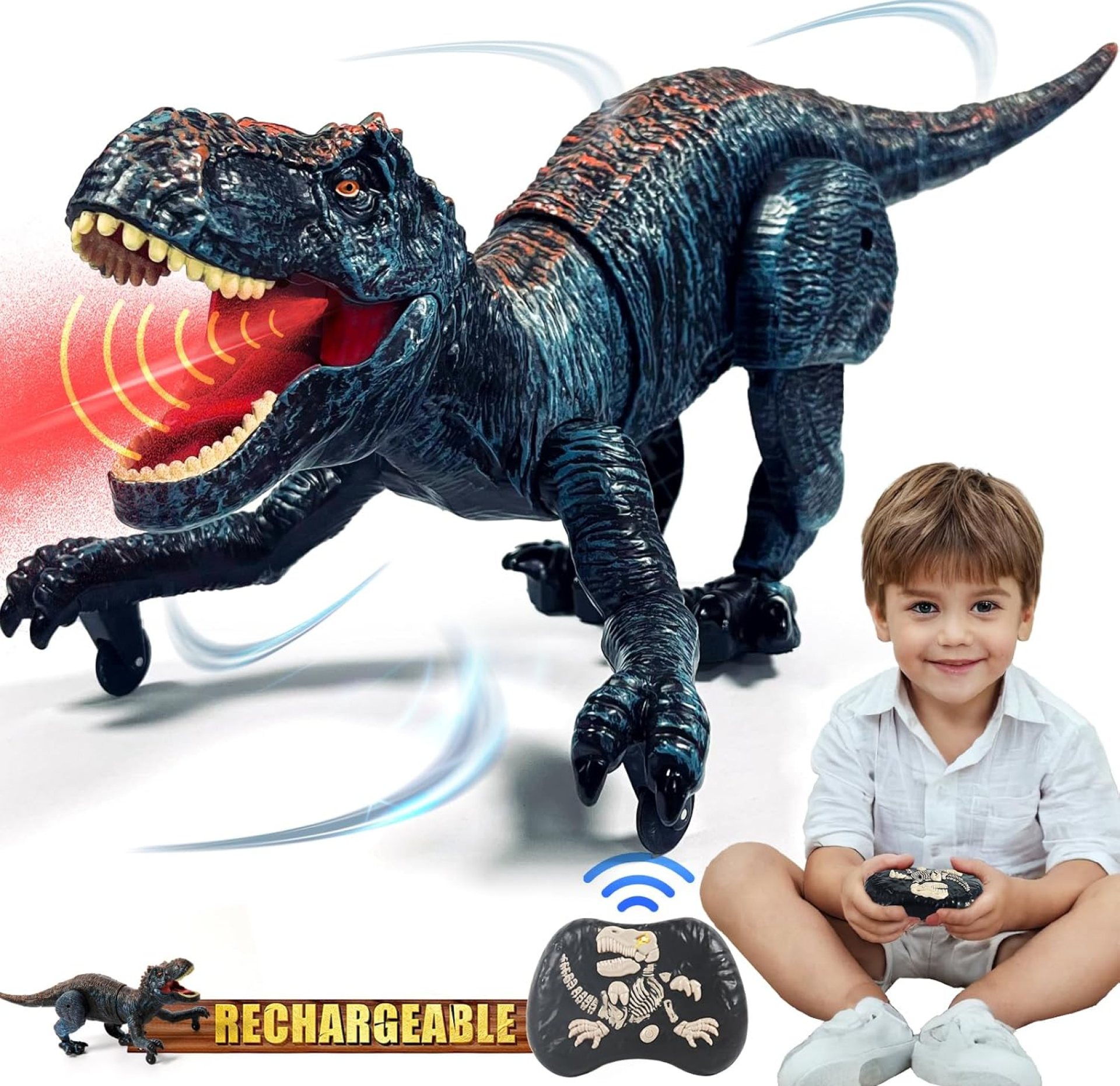Sunrad Remote Control Dinosaur Toys for Kids 3-5 4-7 8-12 Year Old, Electronic RC Robot Dinosaur with Spray & Light & Roar, Realistic Walking T-Rex Toys Birthday Gifts for Boys Girls Sunrad Remote Control Dinosaur Toys for Kids 3-5 4-7 8-12 Year Old, Electronic RC Robot Dinosaur with Spray & Light & Roar, Realistic Walking T-Rex Toys Birthday Gifts for Boys Girls