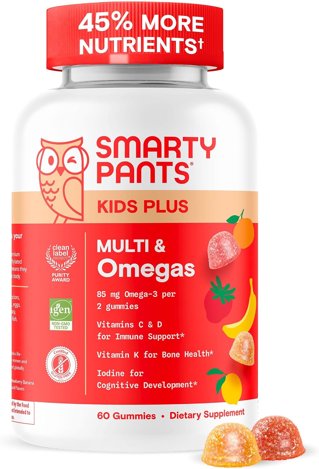 SmartyPants Kids Multivitamin Gummies – Improved Formula: Omega 3 (DHA/EPA), Vitamins D3, C, B12, B6, Vitamin A, K & Zinc, Gluten Free, Three Fruit Flavors, 60 Count (30 Day Supply) SmartyPants Kids Multivitamin Gummies – Improved Formula: Omega 3 (DHA/EPA), Vitamins D3, C, B12, B6, Vitamin A, K & Zinc, Gluten Free, Three Fruit Flavors, 60 Count (30 Day Supply)