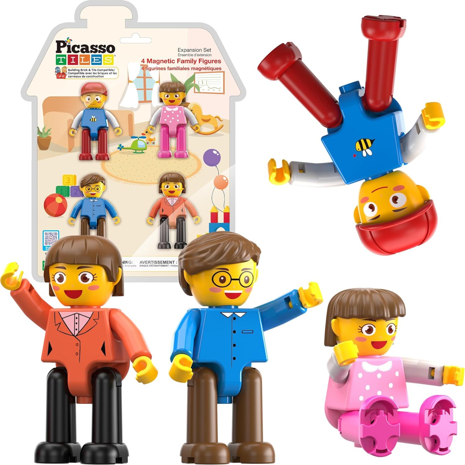 PicassoTiles Magnetic 4 Family Action Figures Toddler Toy Magnet Expansion Pack Educational Add-on STEM Learning Kit Toys Pretend Playset for Construction Building Block Tiles Child Brain Development PicassoTiles Magnetic 4 Family Action Figures Toddler Toy Magnet Expansion Pack Educational Add-on STEM Learning Kit Toys Pretend Playset for Construction Building Block Tiles Child Brain Development