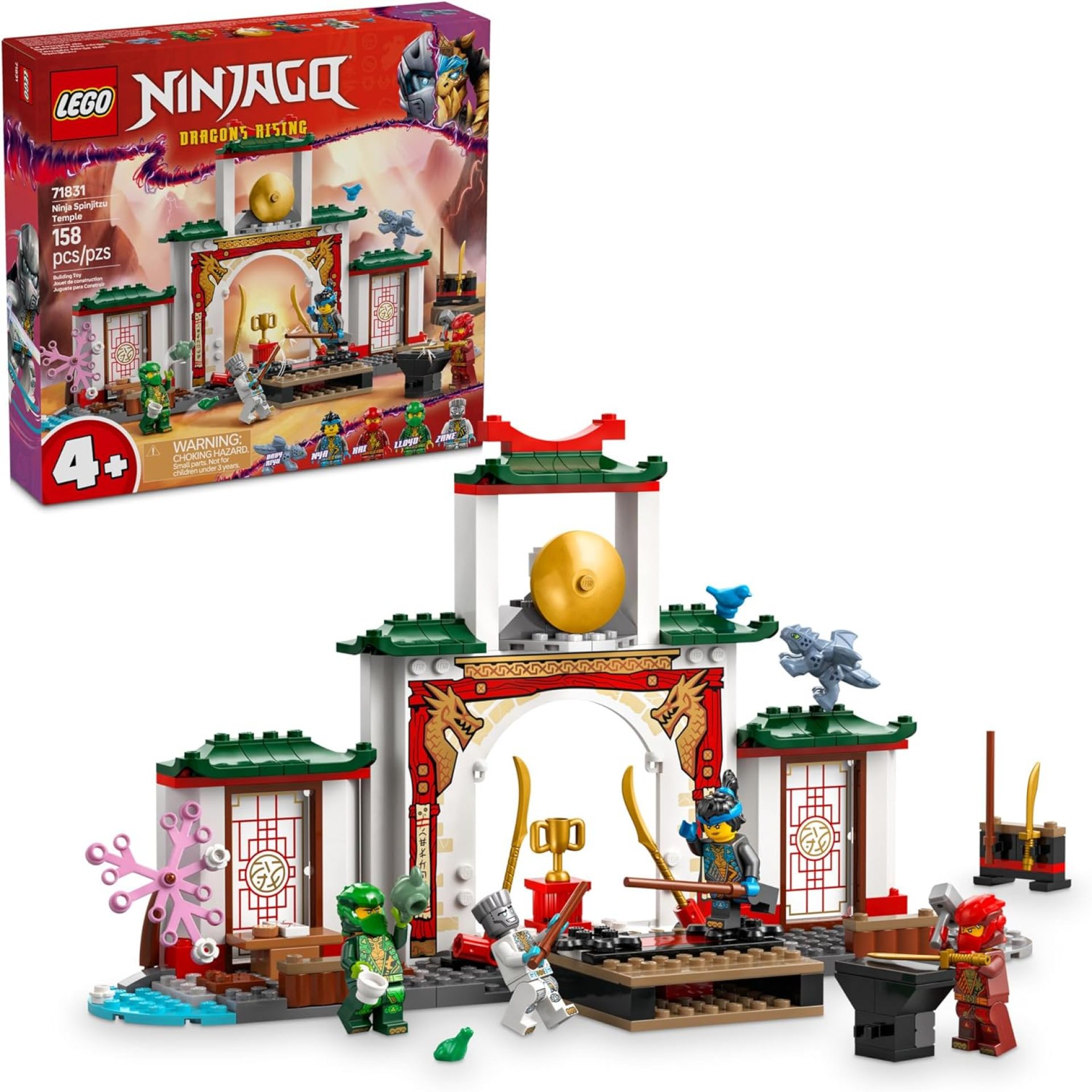 LEGO NINJAGO Ninja Spinjitzu Temple Building Toy Playset – Pretend Play Preschool Ninja Toy for Kids, Boys and Girls, Ages 4+ – with 4 Minifigures – Gift Idea for Birthdays – 71831 LEGO NINJAGO Ninja Spinjitzu Temple Building Toy Playset – Pretend Play Preschool Ninja Toy for Kids, Boys and Girls, Ages 4+ – with 4 Minifigures – Gift Idea for Birthdays – 71831