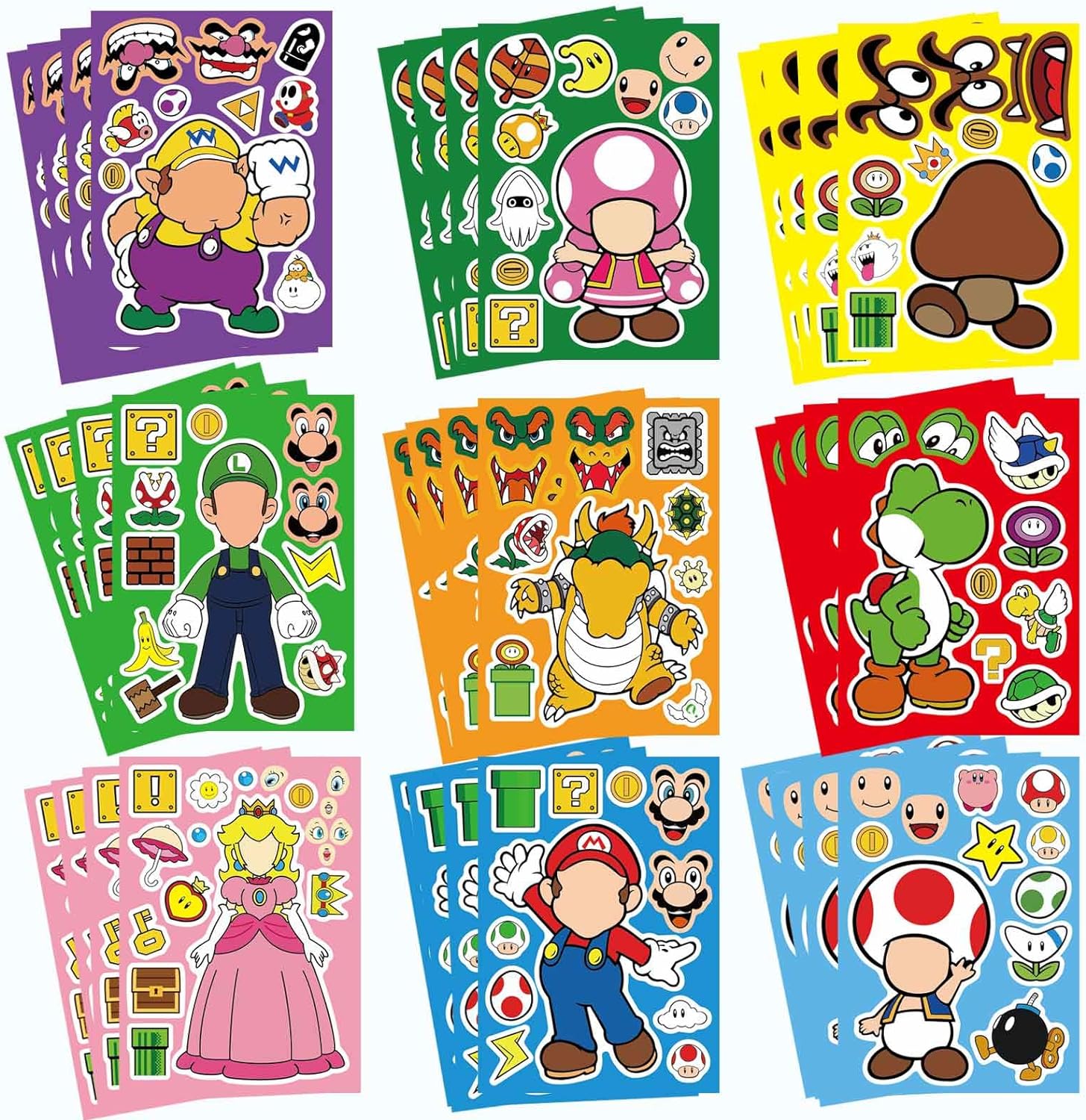 36 Sheets Mario Make a Face Stickers, Cartoon Book Crafts for Kids, DIY Party Supplies Favors Your Own Mixed and Matched with Different Designs Characters Birthday Gifts Class Reward Decor 36 Sheets Mario Make a Face Stickers, Cartoon Book Crafts for Kids, DIY Party Supplies Favors Your Own Mixed and Matched with Different Designs Characters Birthday Gifts Class Reward Decor