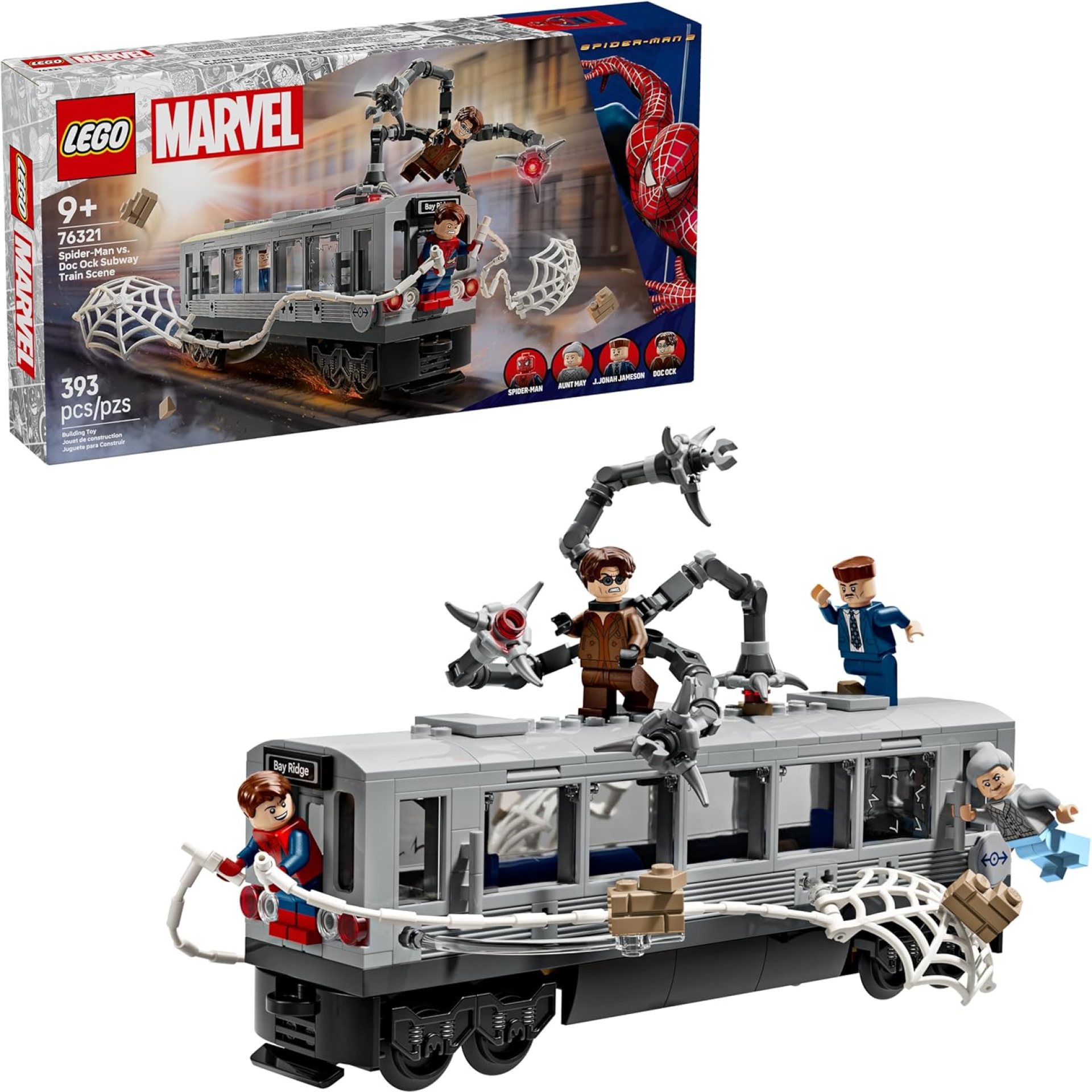 LEGO Marvel Spider-Man vs. Doc Ock Subway Train Scene – Action Figures Kids Toy – Spider-Man Building Toy for Boys & Girls, Ages 9+ – Marvel Collectible with 4 Minifigures – Birthday Gift Idea- 76321 LEGO Marvel Spider-Man vs. Doc Ock Subway Train Scene – Action Figures Kids Toy – Spider-Man Building Toy for Boys & Girls, Ages 9+ – Marvel Collectible with 4 Minifigures – Birthday Gift Idea- 76321