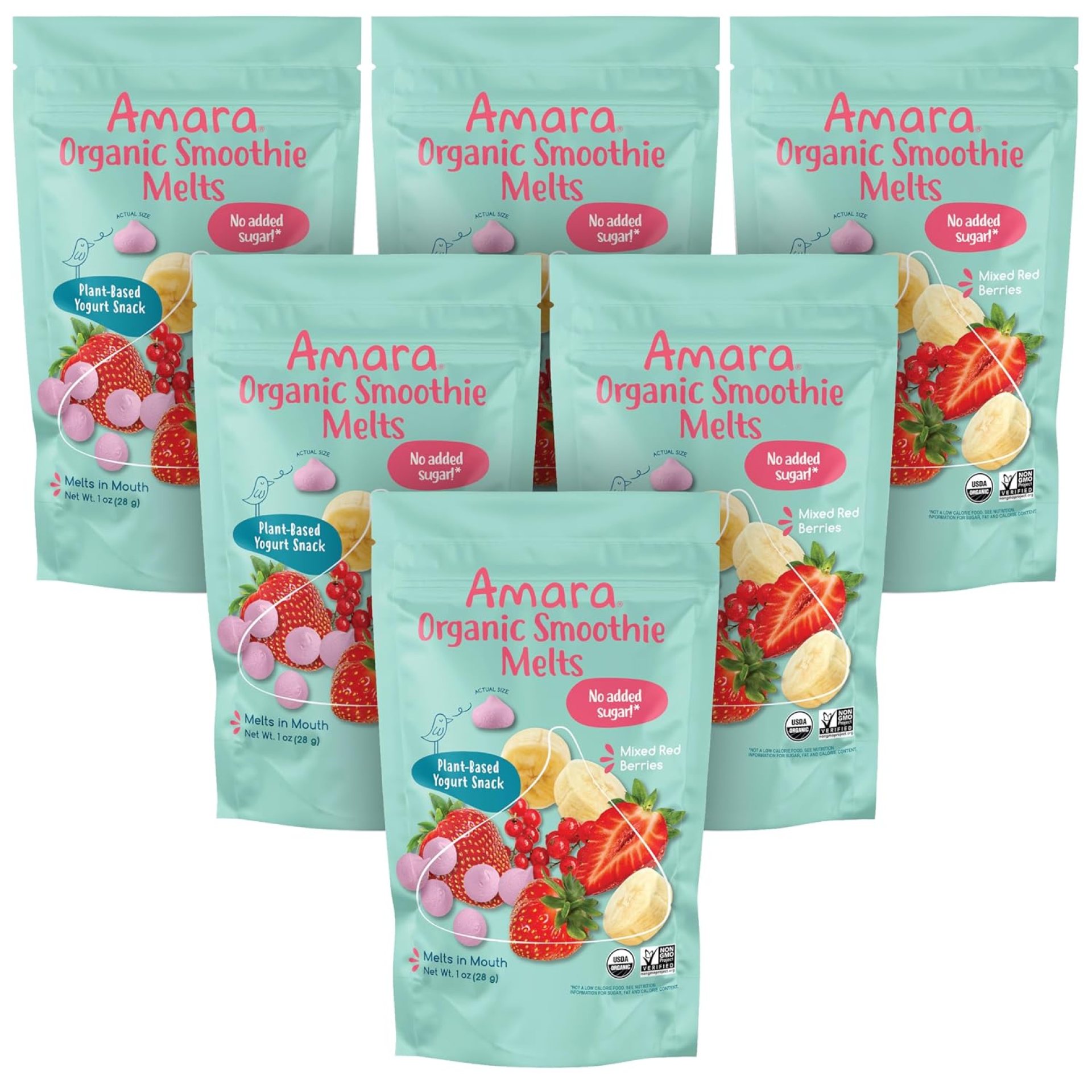 Amara Smoothie Melts – Mixed Red Berries – Baby Snacks Made With Fruits and Vegetables – Healthy Toddler Snacks For Your Kids Lunch Box – Organic Plant Based Yogurt Melts – 6 Resealable Bags Amara Smoothie Melts – Mixed Red Berries – Baby Snacks Made With Fruits and Vegetables – Healthy Toddler Snacks For Your Kids Lunch Box – Organic Plant Based Yogurt Melts – 6 Resealable Bags
