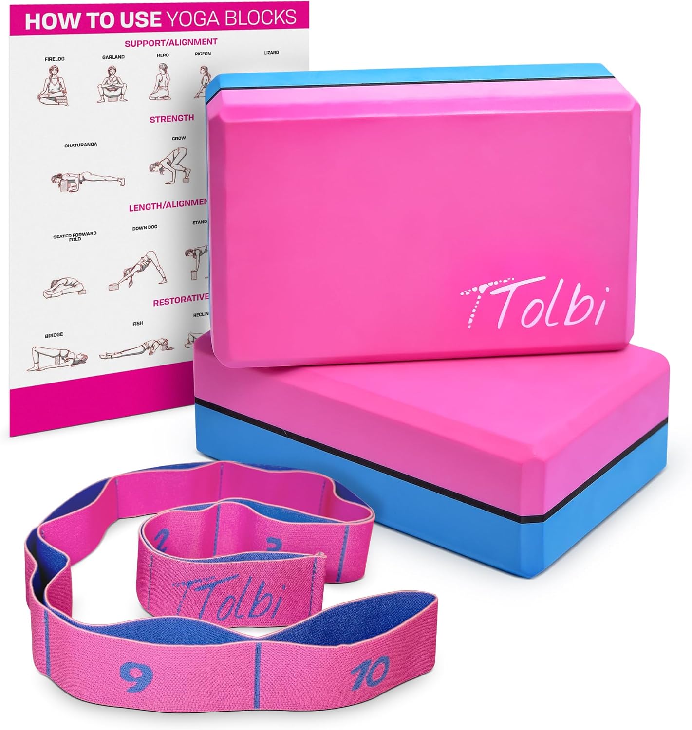 Yoga Blocks 2 Pack Set with Dance Stretch Band & Guide: Non-Slip EVA Foam Block – Ideal Stretching Equipment for Home Workouts, Pilates, Dance, Ballet, Gymnastics, Exercise – Stretch Strap Stuff Props Yoga Blocks 2 Pack Set with Dance Stretch Band & Guide: Non-Slip EVA Foam Block – Ideal Stretching Equipment for Home Workouts, Pilates, Dance, Ballet, Gymnastics, Exercise – Stretch Strap Stuff Props