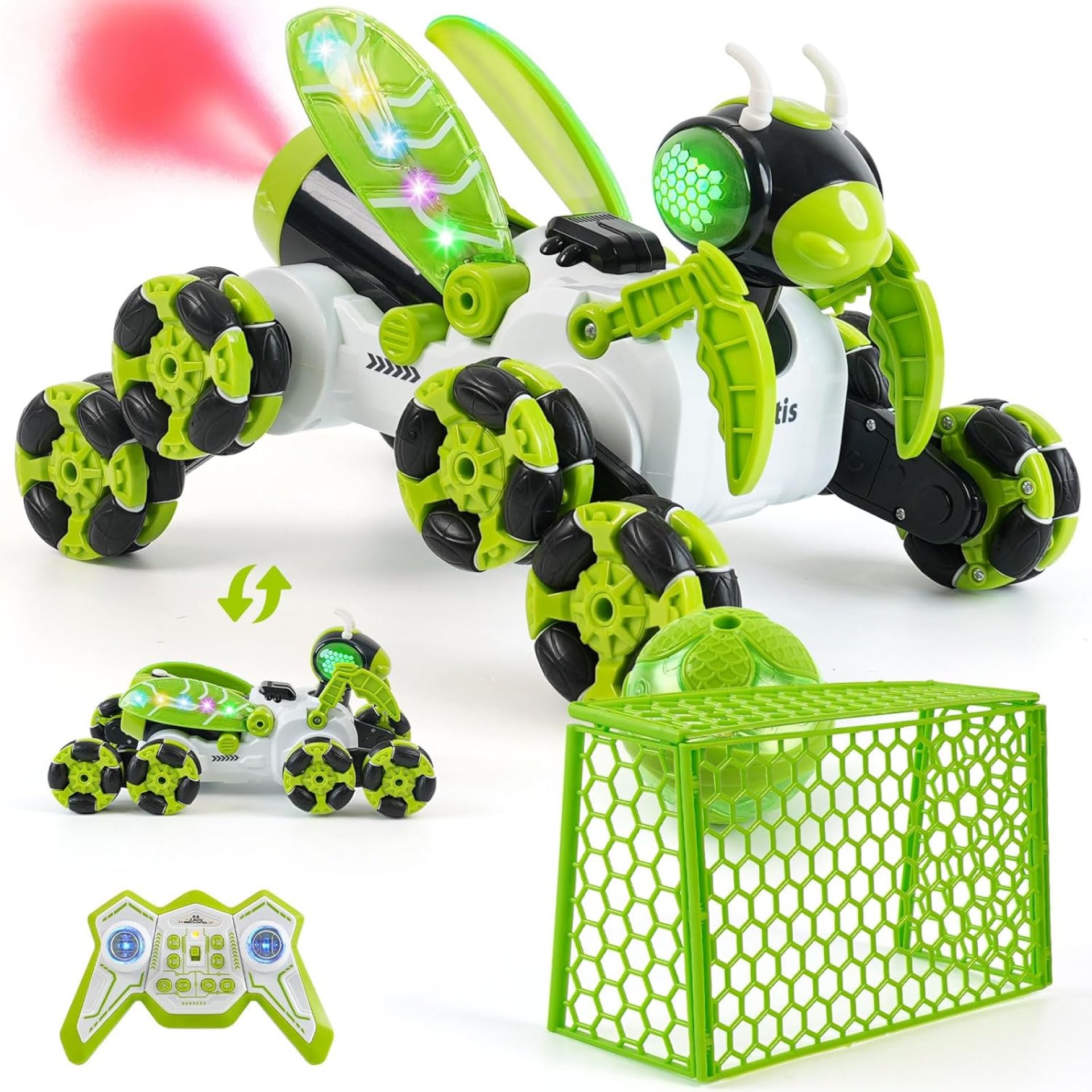 8 Wheels RC Stunt Car – Cool Mantis Remote Control Stunt Car, Birthday Gifts for Boys 6 7 8 9 10 11 12 Years Old, RC Off-Road Toy with 360-Degree Spin & Lights & Music & Spray for Kids 8 Wheels RC Stunt Car – Cool Mantis Remote Control Stunt Car, Birthday Gifts for Boys 6 7 8 9 10 11 12 Years Old, RC Off-Road Toy with 360-Degree Spin & Lights & Music & Spray for Kids