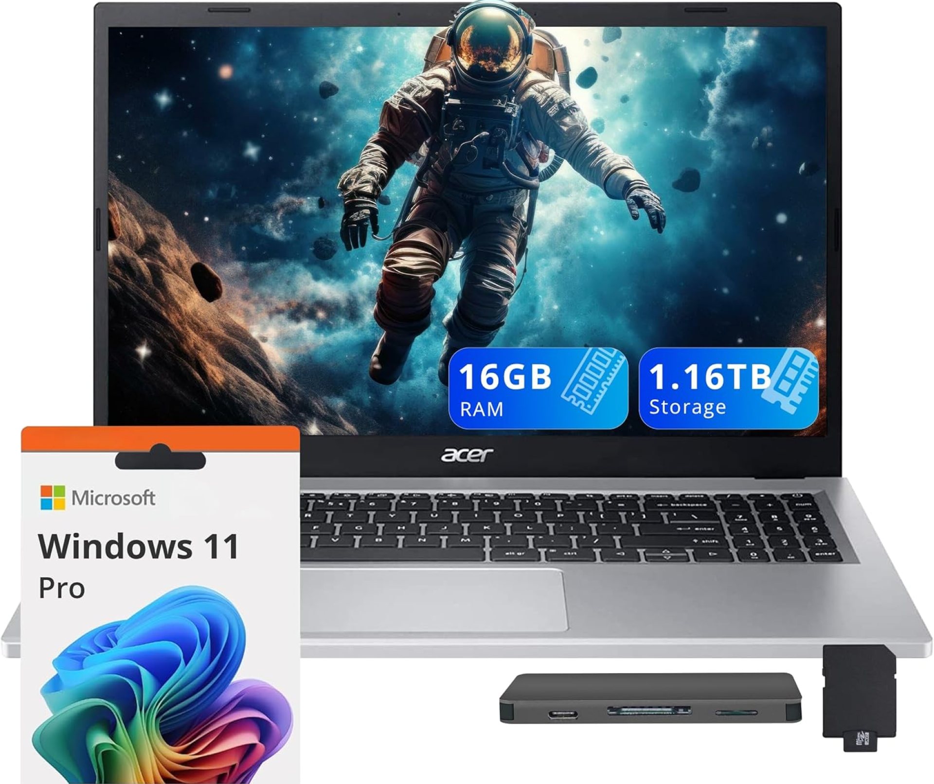 acer Aspire 3 Laptop, 15.6″ FHD Display, AMD Ryzen 7 7730U, 16GB RAM, 1.16TB Storage (1TB SSD+160GB Docking Station Set), AMD Radeon Graphics, Backlit Keyboard, Num Pad, Wi-Fi 6, Win 11 Pro, Silver acer Aspire 3 Laptop, 15.6″ FHD Display, AMD Ryzen 7 7730U, 16GB RAM, 1.16TB Storage (1TB SSD+160GB Docking Station Set), AMD Radeon Graphics, Backlit Keyboard, Num Pad, Wi-Fi 6, Win 11 Pro, Silver