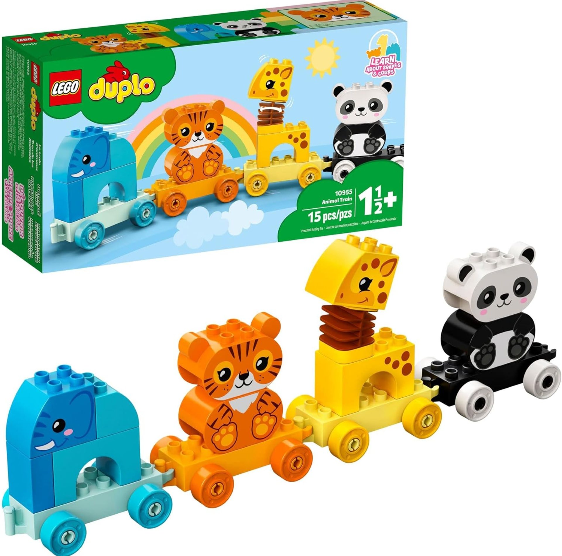 LEGO DUPLO My First Animal Train 10955, Toys for Toddlers and Kids 1.5-3 Years Old with Elephant, Tiger, Panda and Giraffe Figures, Learning Toy LEGO DUPLO My First Animal Train 10955, Toys for Toddlers and Kids 1.5-3 Years Old with Elephant, Tiger, Panda and Giraffe Figures, Learning Toy