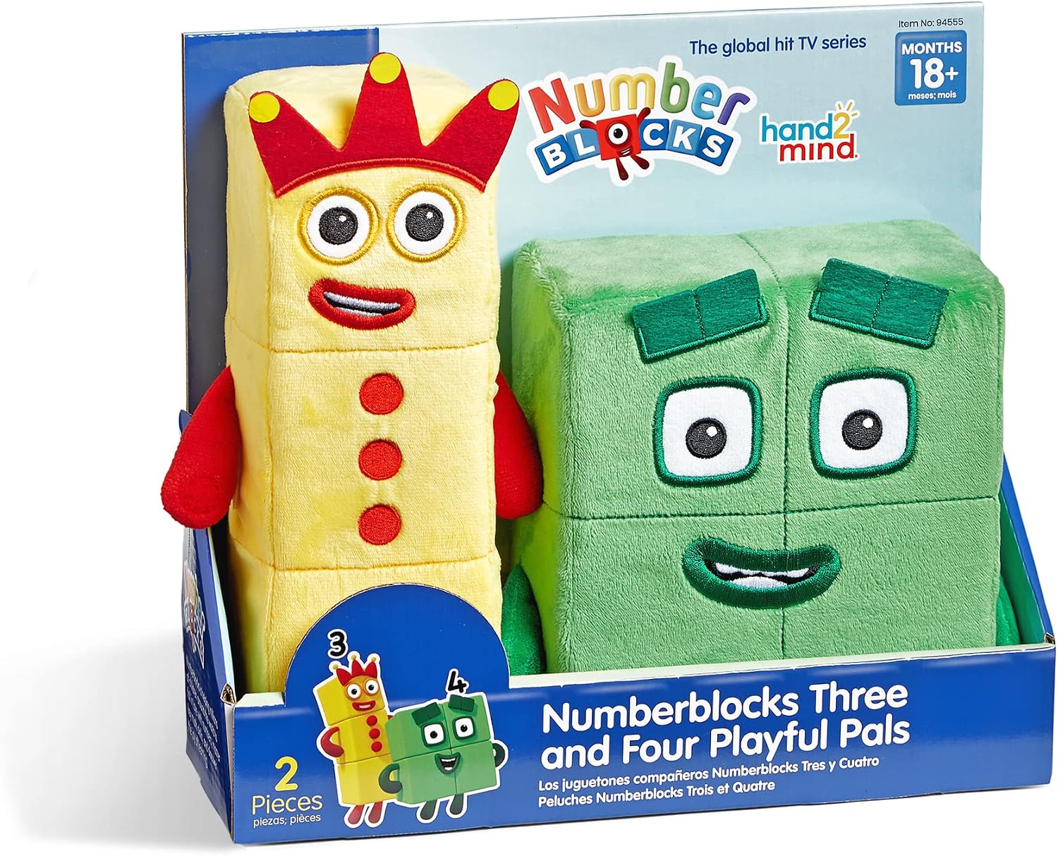 hand2mind Numberblocks Three & Four Playful Pals, Plush Figure Toys, Numbers for Toddlers, Preschool Math Learning Toys, Stuffed Animal Plushies, Counting Blocks, Soft Stuffies, Kids Birthday Gifts hand2mind Numberblocks Three & Four Playful Pals, Plush Figure Toys, Numbers for Toddlers, Preschool Math Learning Toys, Stuffed Animal Plushies, Counting Blocks, Soft Stuffies, Kids Birthday Gifts