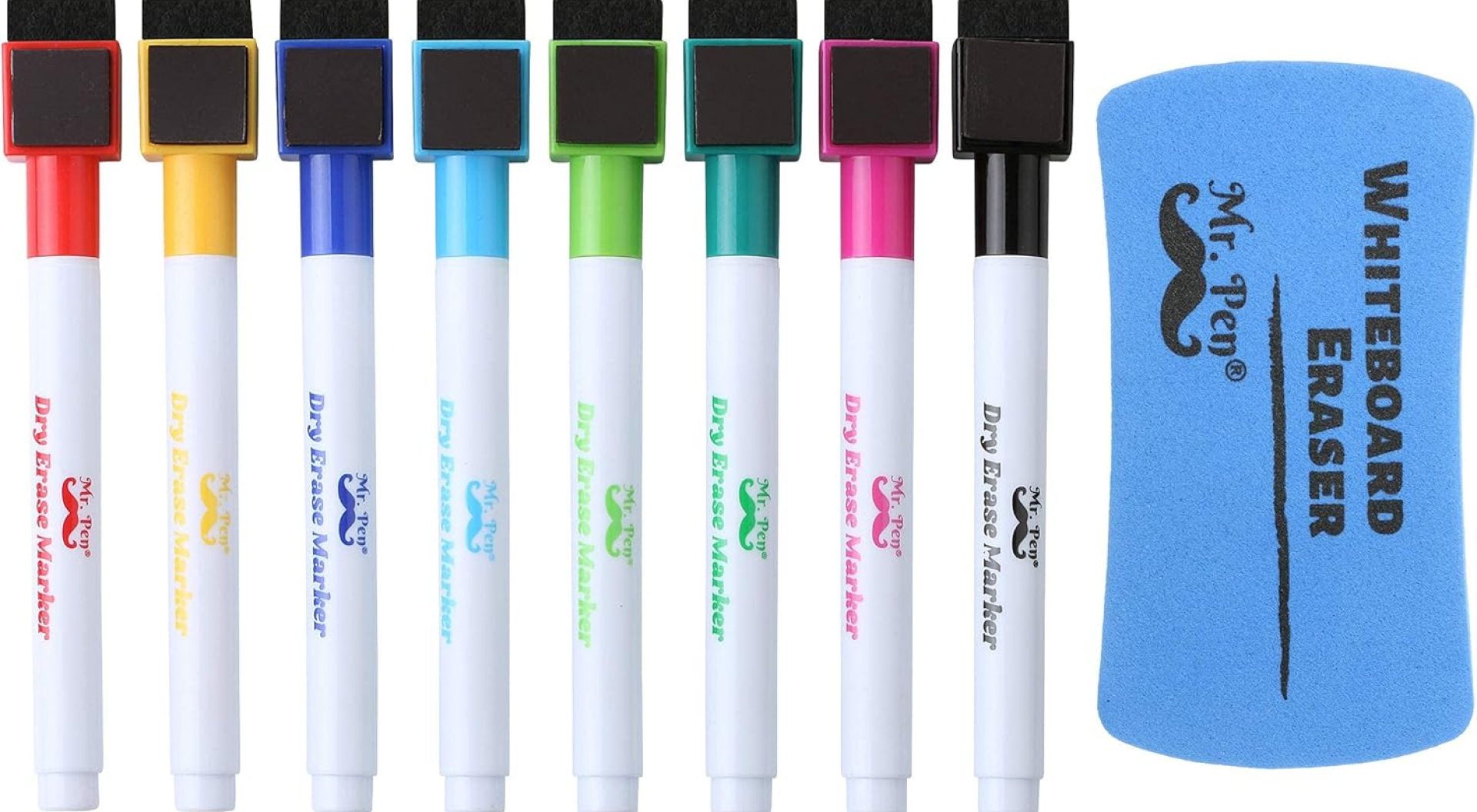 Mr. Pen Magnetic Dry Erase Markers, 8 Pack with Eraser, Magnet, Fine Tip Dry Erase Pens Mr. Pen Magnetic Dry Erase Markers, 8 Pack with Eraser, Magnet, Fine Tip Dry Erase Pens