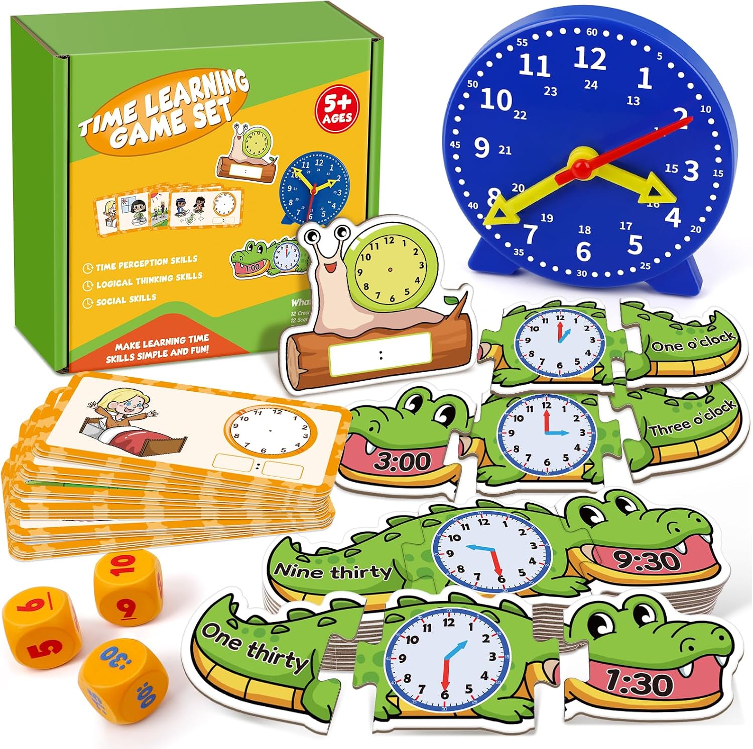 Toddler Learning Clock, Telling Time Teaching Clock for Kids, Math Manipulatives, Math Puzzle Games, Kindergarten Educational Sensory Toys, Preschool Learning Activities, Homeschool Supplies Toddler Learning Clock, Telling Time Teaching Clock for Kids, Math Manipulatives, Math Puzzle Games, Kindergarten Educational Sensory Toys, Preschool Learning Activities, Homeschool Supplies