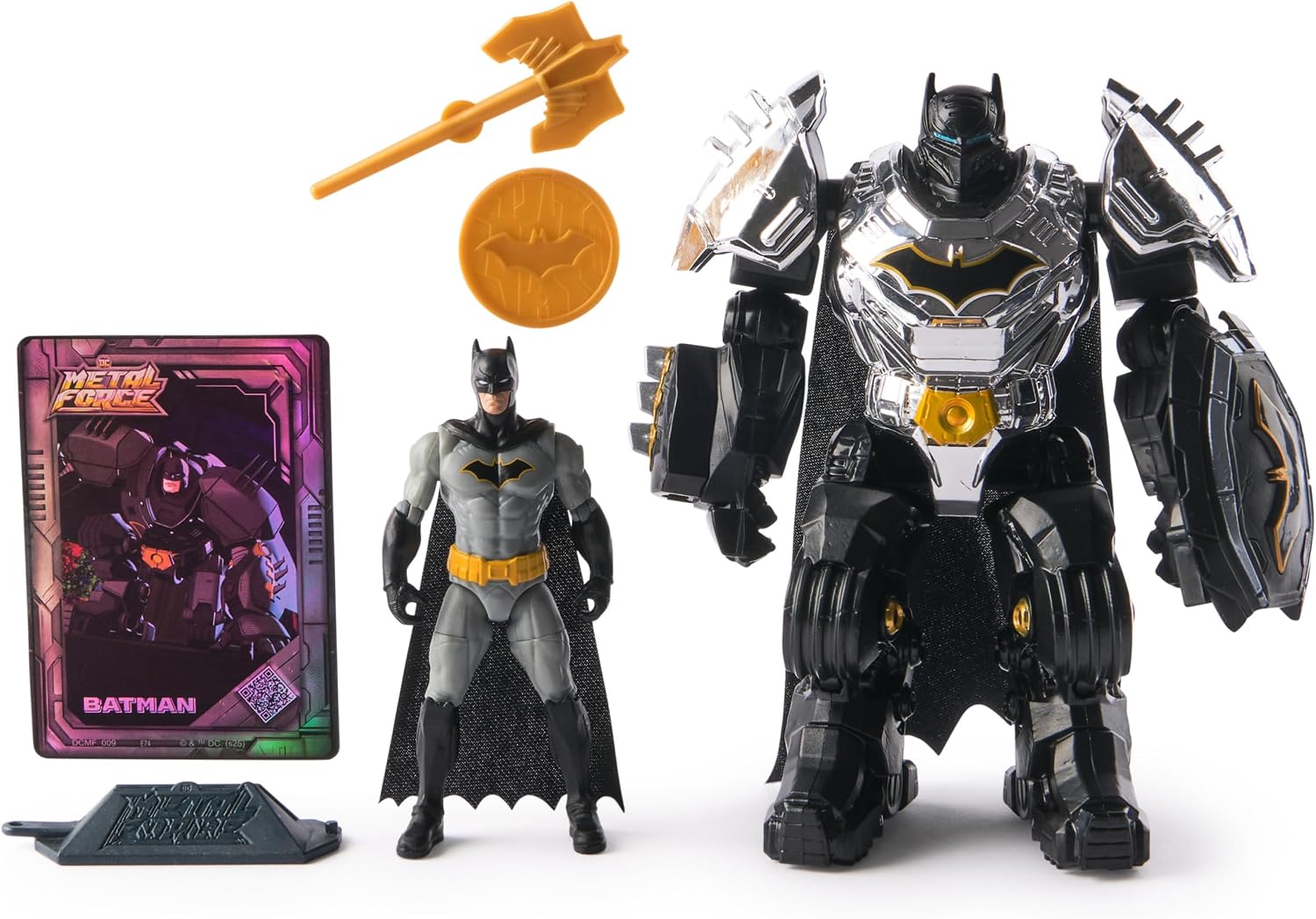 DC Comics, Metal Force Batman Action Figure, 6-Inch with 4-Inch Mini Figure, Built-in Blaster and Armor Suit, Super Hero Kids Toys for Boys and Girls Ages 4 and Up DC Comics, Metal Force Batman Action Figure, 6-Inch with 4-Inch Mini Figure, Built-in Blaster and Armor Suit, Super Hero Kids Toys for Boys and Girls Ages 4 and Up
