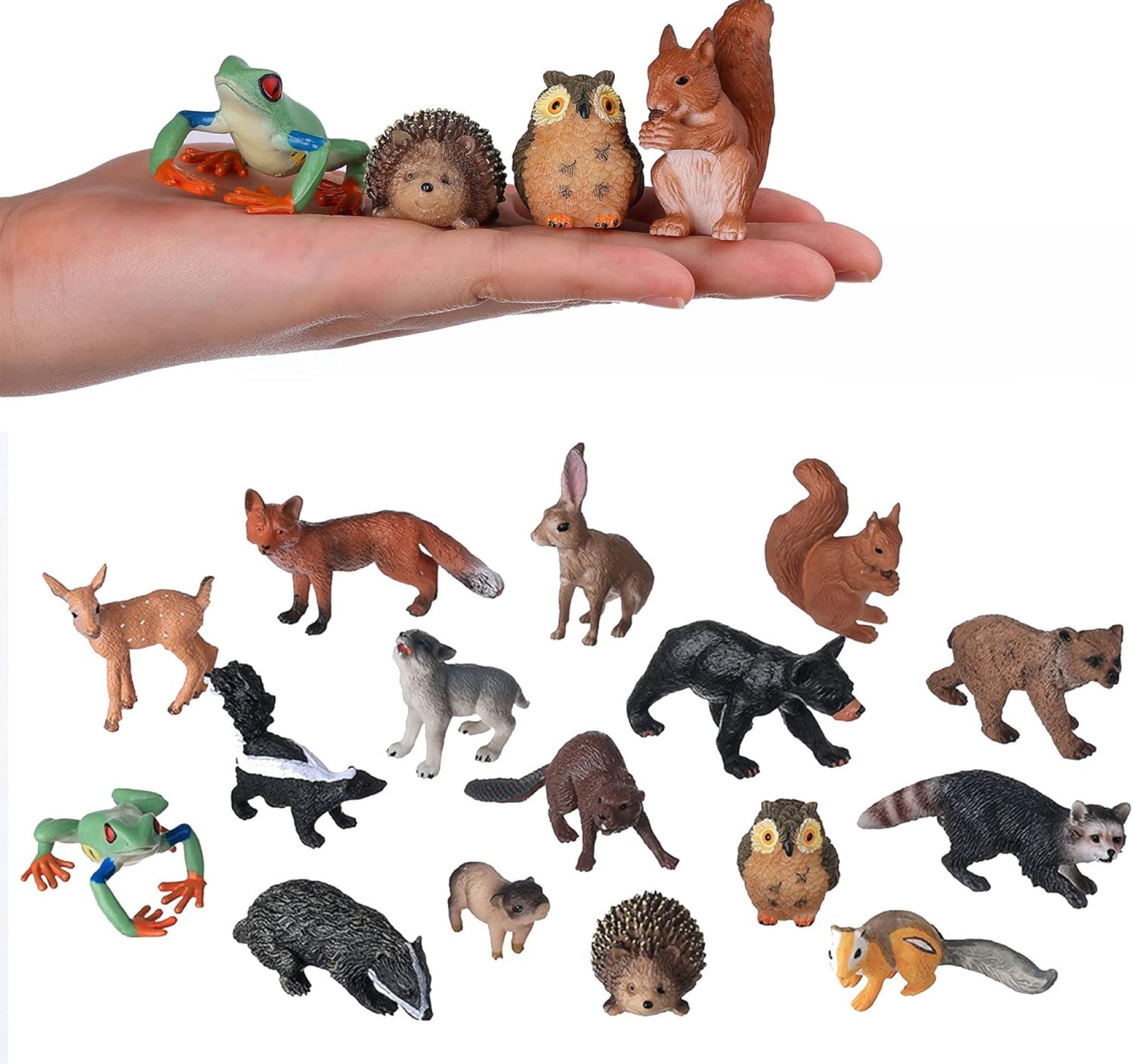 Small Animal Figures for Kids, 16PCS Realistic Forest Animals Baby Figurines, Woodland Creatures Figurines, Educational Toys for Science Project Cake Party Decor Small Animal Figures for Kids, 16PCS Realistic Forest Animals Baby Figurines, Woodland Creatures Figurines, Educational Toys for Science Project Cake Party Decor