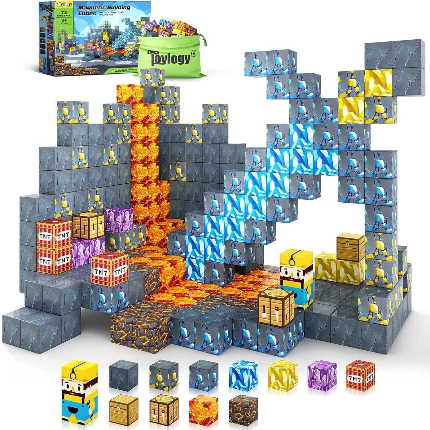 Magnetic Blocks-Build Mine Magnet World Sword Edition Mine Sword Caverns Magnet Classroom Must Haves Toddler Toys for Boys & Girls Age 3-4 4-5 6-8, Sensory Montessori Toys for Kids for 3+ Magnetic Blocks-Build Mine Magnet World Sword Edition Mine Sword Caverns Magnet Classroom Must Haves Toddler Toys for Boys & Girls Age 3-4 4-5 6-8, Sensory Montessori Toys for Kids for 3+