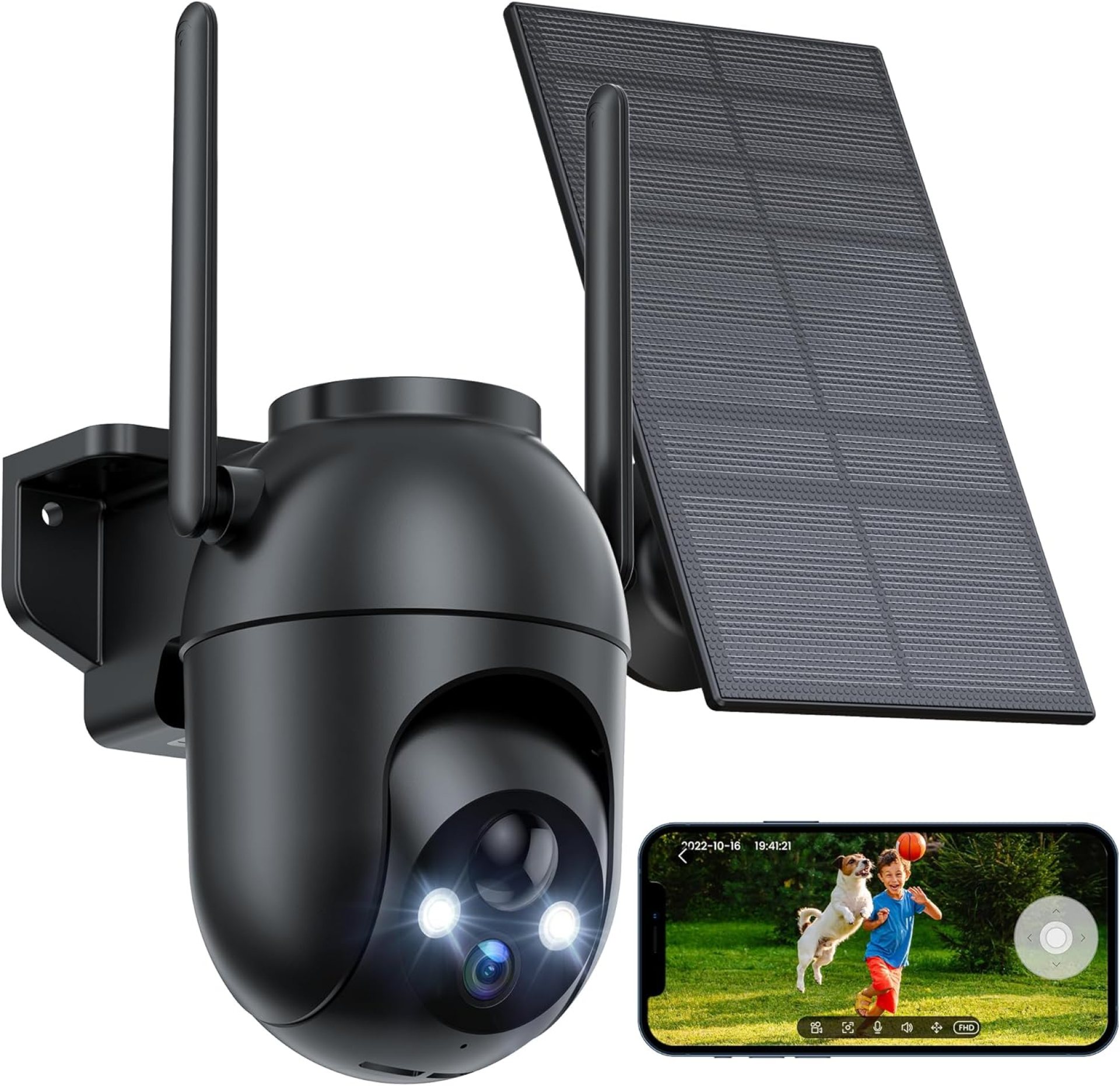 Security Cameras Wireless Outdoor: Solar Cameras for Home Security Battery Wifi Cameras Outside Surveillance Camera PTZ 360° CCTV Camera System with Color Night Vision Motion Sensor Alarm(Not 5G Wifi) Security Cameras Wireless Outdoor: Solar Cameras for Home Security Battery Wifi Cameras Outside Surveillance Camera PTZ 360° CCTV Camera System with Color Night Vision Motion Sensor Alarm(Not 5G Wifi)