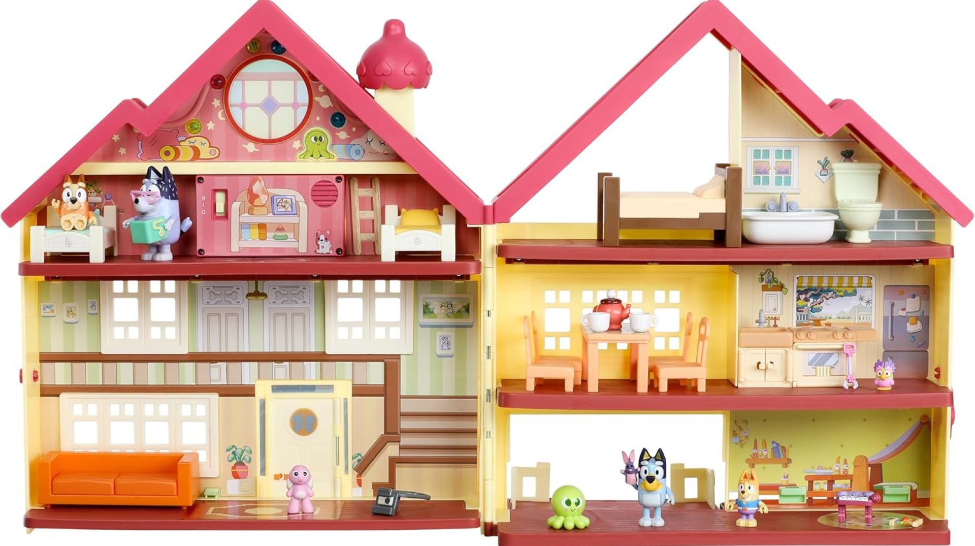 Bluey House Playset | XL Lights & Sounds Playhouse, Amazon Exclusive, Includes Dance Floor, Nana, Bingo, Chattermax & Bluey Toys, Ages 3+ Bluey House Playset | XL Lights & Sounds Playhouse, Amazon Exclusive, Includes Dance Floor, Nana, Bingo, Chattermax & Bluey Toys, Ages 3+