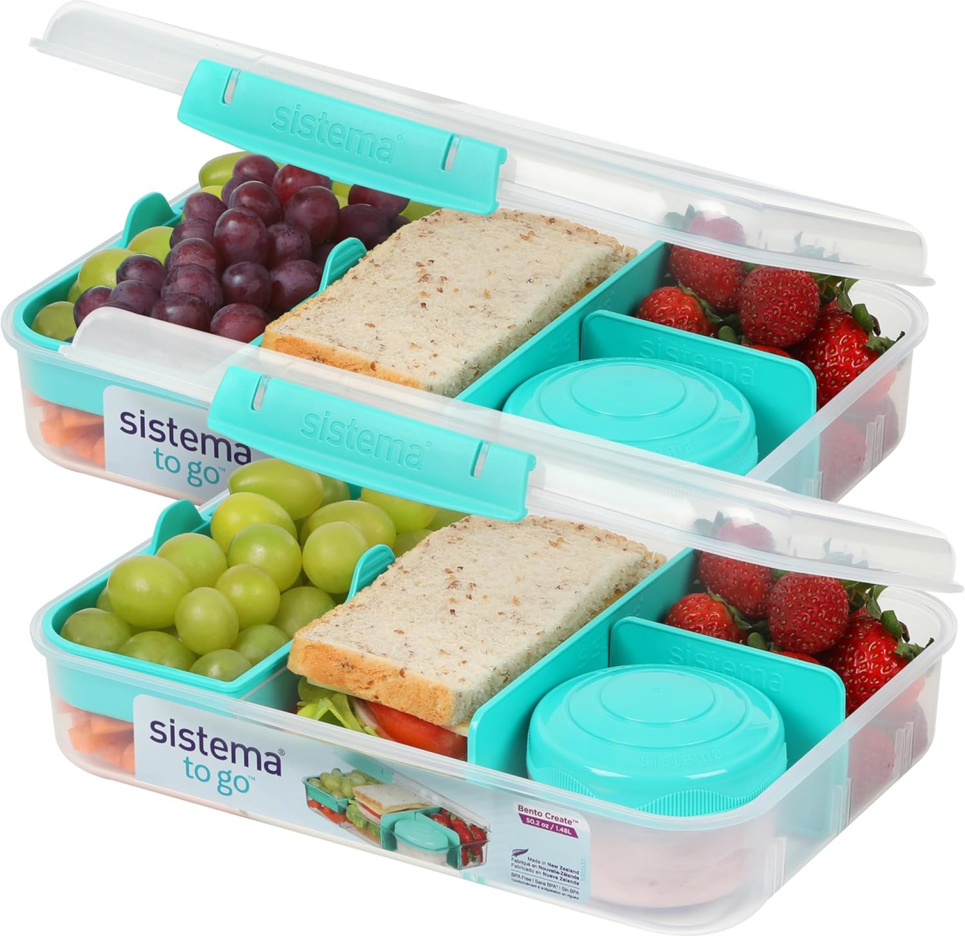 Sistema KLIP IT PLUS Food Storage Containers, 2.2 L, Airtight & Stackable, BPA-Free, 2-Pack Sistema KLIP IT PLUS Food Storage Containers, 2.2 L, Airtight & Stackable, BPA-Free, 2-Pack