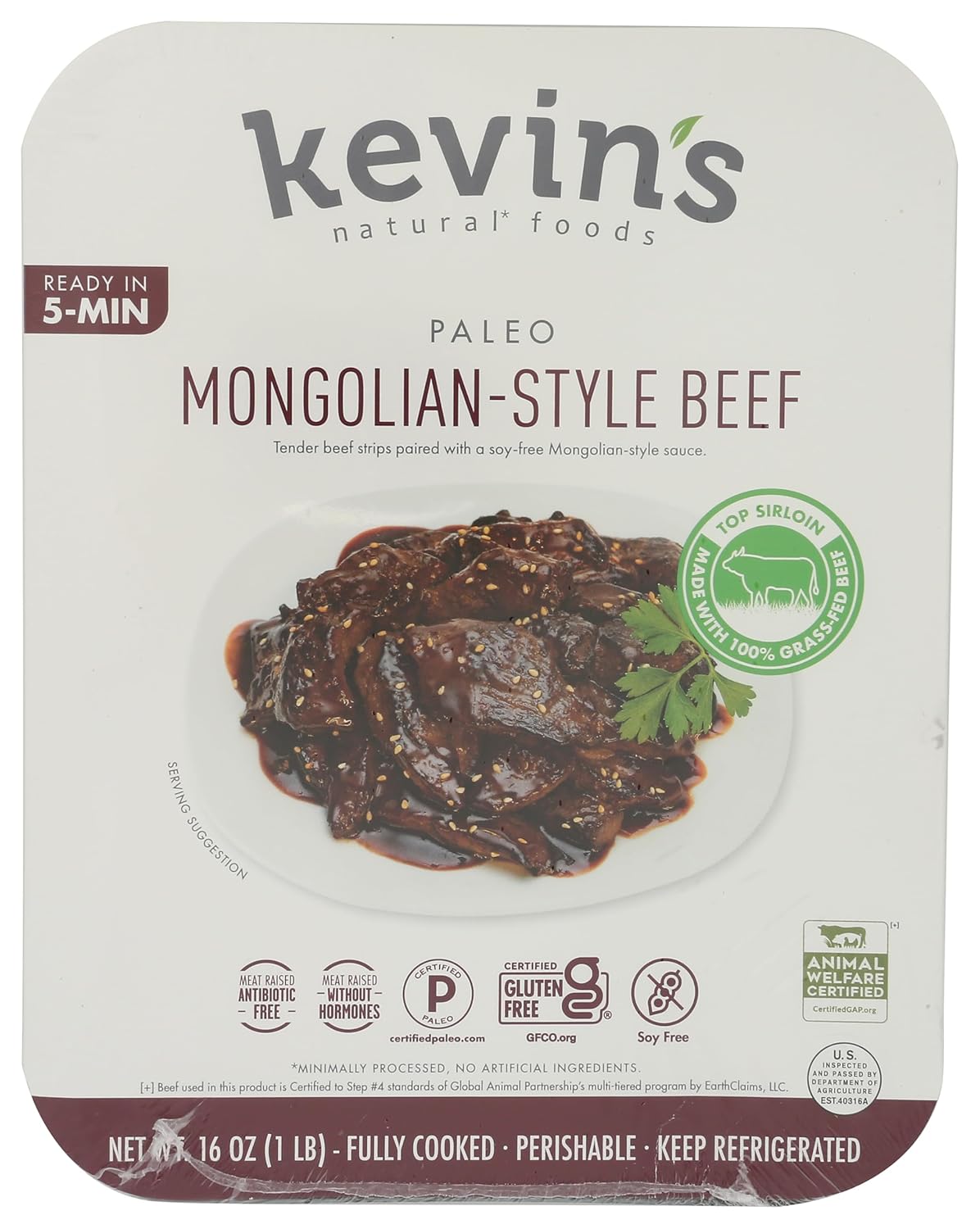 Kevin’s Natural Foods Mongolian-Style Beef, 16 OZ Kevin’s Natural Foods Mongolian-Style Beef, 16 OZ
