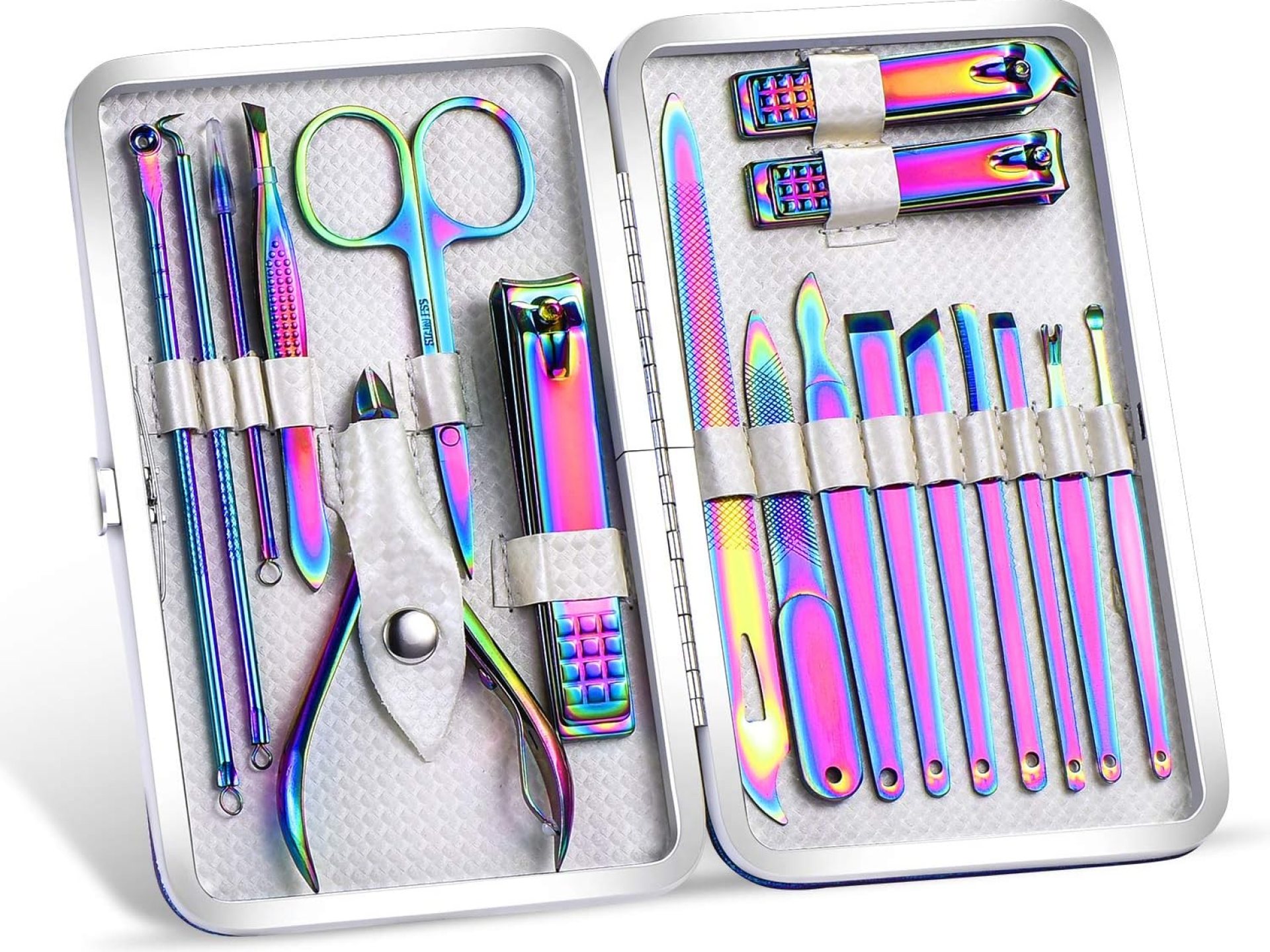 2024 Rainbow Manicure Kits 18 Pcs Nail Clippers for Women Gift SFYDOM Women’s Rainbow Leather Manicure Set (18-RainbowManicure Kits) 2024 Rainbow Manicure Kits 18 Pcs Nail Clippers for Women Gift SFYDOM Women’s Rainbow Leather Manicure Set (18-RainbowManicure Kits)