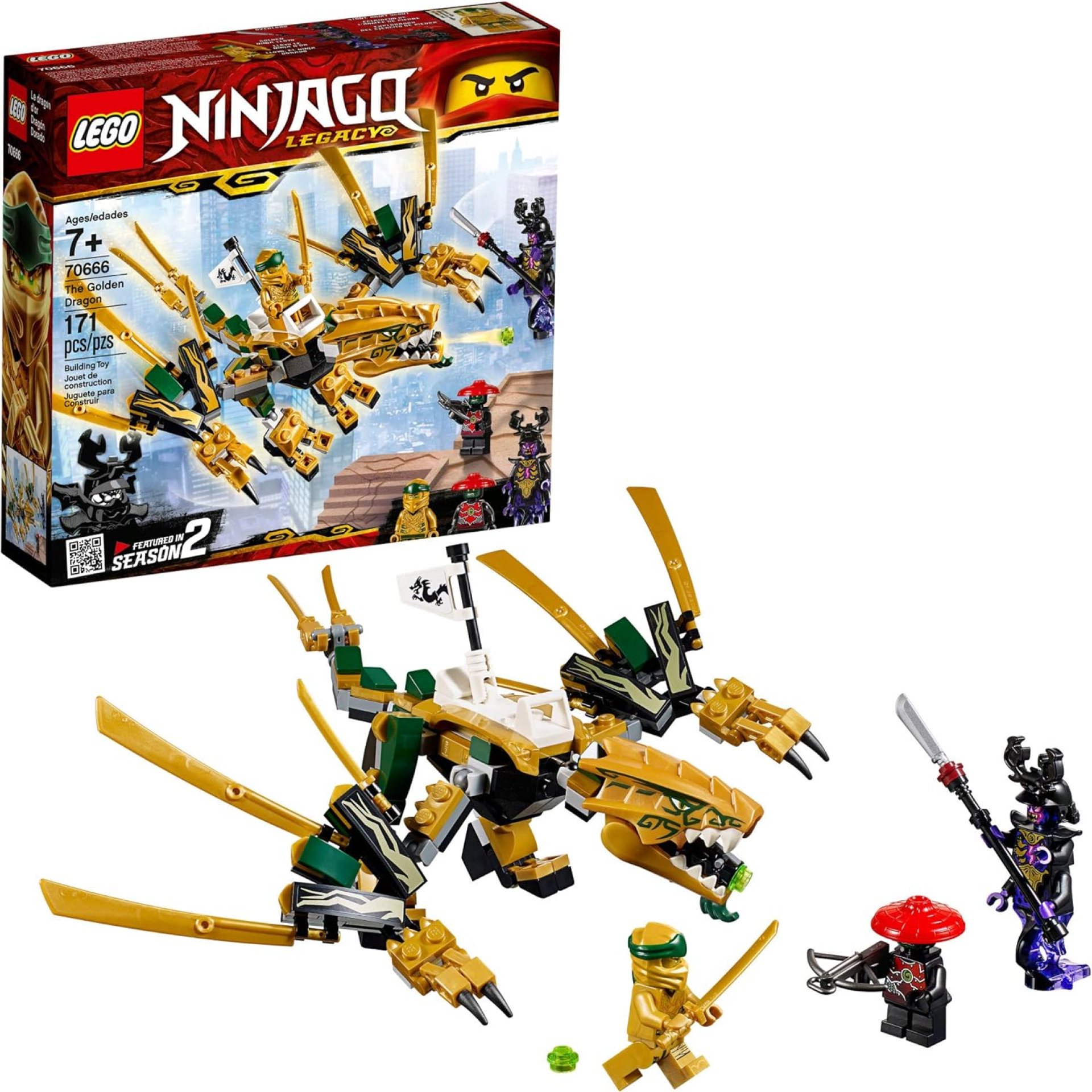LEGO NINJAGO Legacy Golden Dragon 70666 Building Kit (171 Pieces) LEGO NINJAGO Legacy Golden Dragon 70666 Building Kit (171 Pieces)