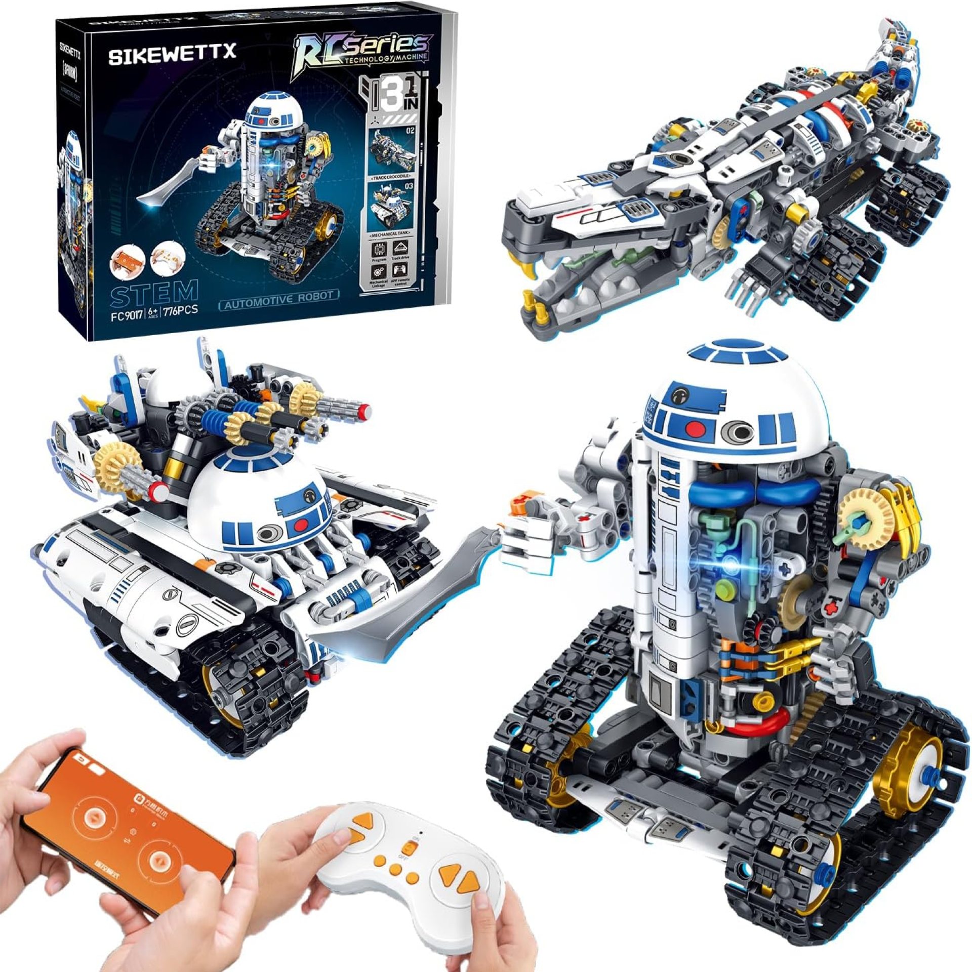 3 in 1 STEM robotics Building Kit, 776 PCS APP/Remote Control Robot Space Wars Toy Building Block Sets, Compatible with Lego Star robotics Control & Programming Robot Birthday Gifts for Boys Age 8-14+ 3 in 1 STEM robotics Building Kit, 776 PCS APP/Remote Control Robot Space Wars Toy Building Block Sets, Compatible with Lego Star robotics Control & Programming Robot Birthday Gifts for Boys Age 8-14+