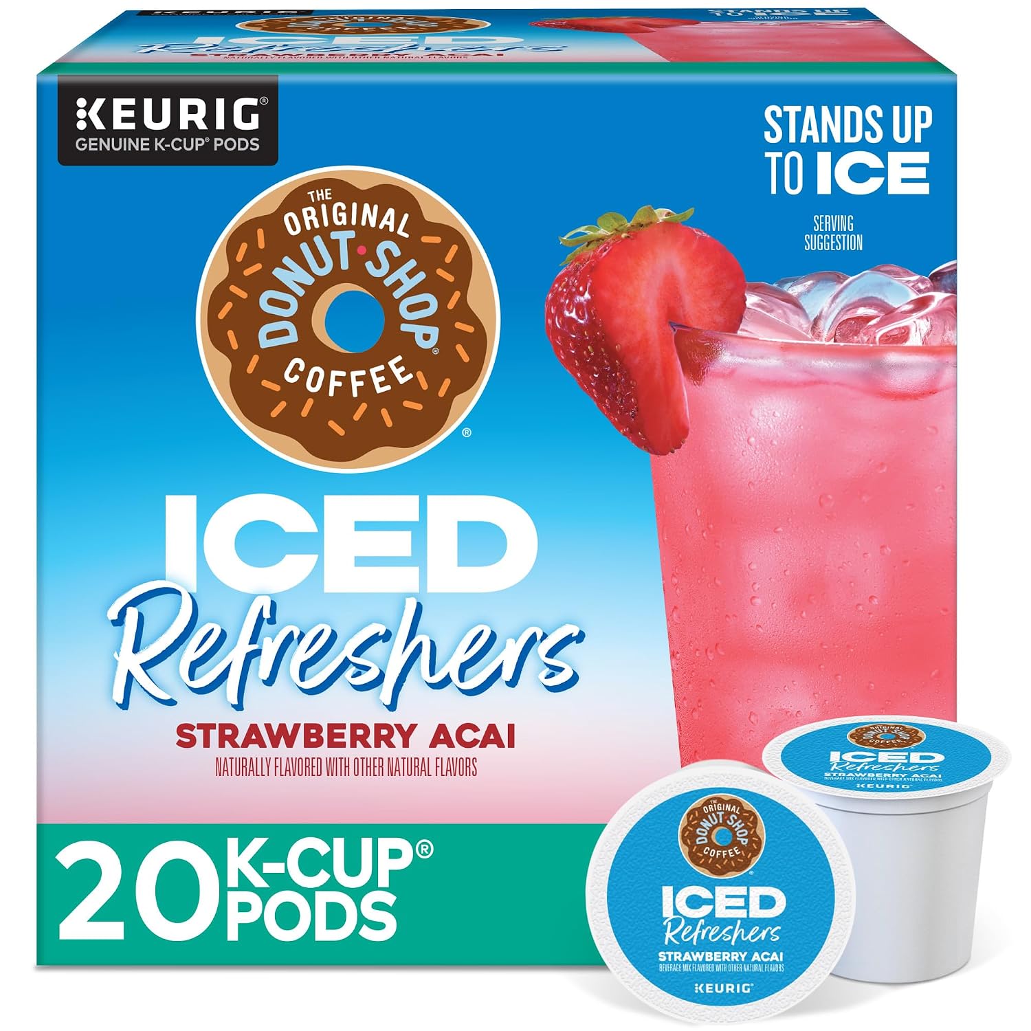 The Original Donut Shop Iced Refreshers, Strawberry Açaí Flavor, Keurig Single Serve K-Cup Pods, 20 Count The Original Donut Shop Iced Refreshers, Strawberry Açaí Flavor, Keurig Single Serve K-Cup Pods, 20 Count