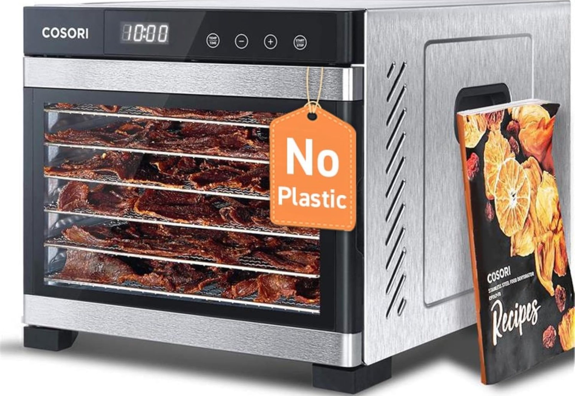 COSORI Food Dehydrator, Bigger Than 7 Trays with Large 6.5″ Drying Space, 600W Power Saves More Time Than 480W, 165°F Dehydrated Dryer for Jerky, Herbs, Meat, Fruit, and Yogurt, Silver,Stainless Steel COSORI Food Dehydrator, Bigger Than 7 Trays with Large 6.5″ Drying Space, 600W Power Saves More Time Than 480W, 165°F Dehydrated Dryer for Jerky, Herbs, Meat, Fruit, and Yogurt, Silver,Stainless Steel